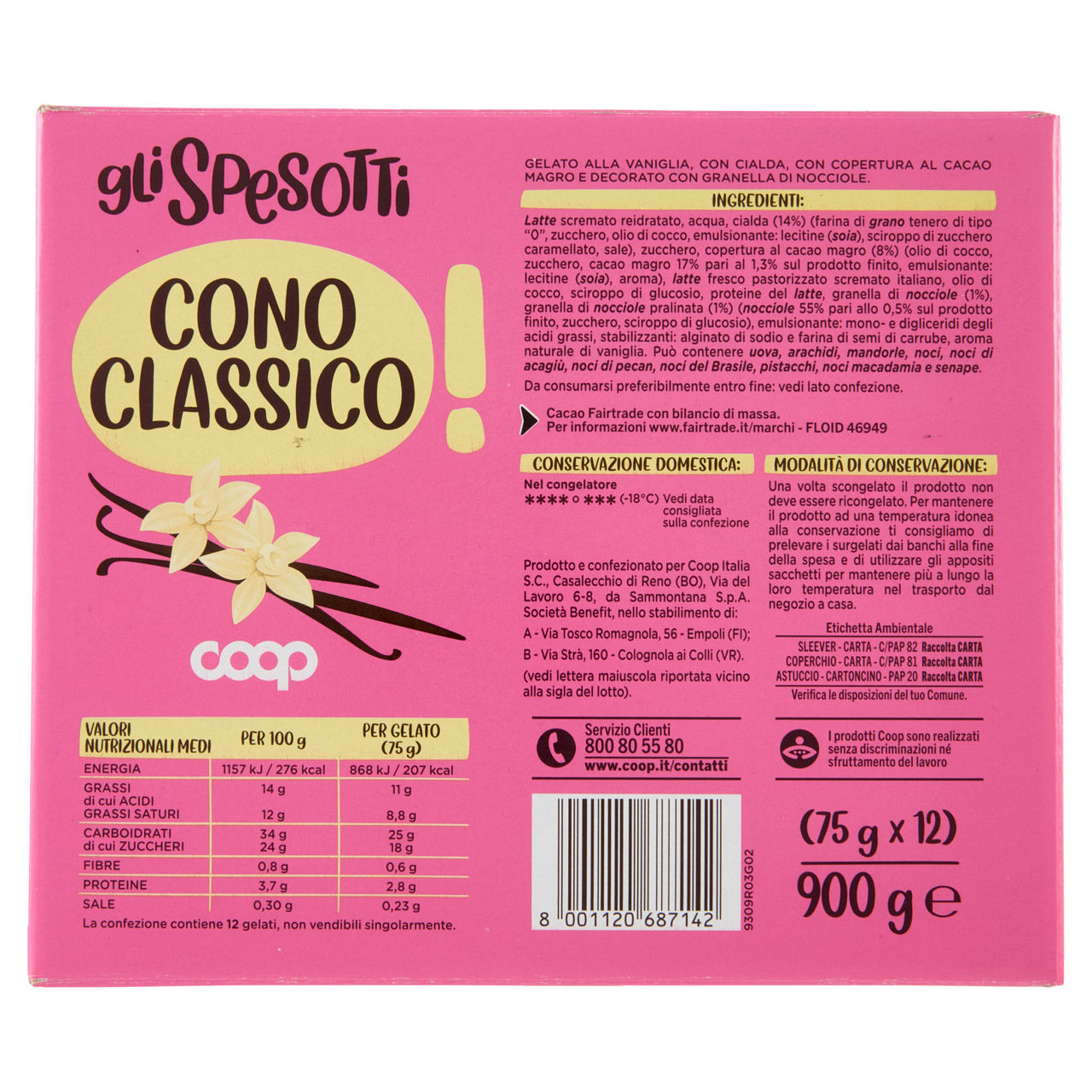 Cono gelato vaniglia cacao e granella di nocciole 12 pz 900 gr 900 - Immagine 11