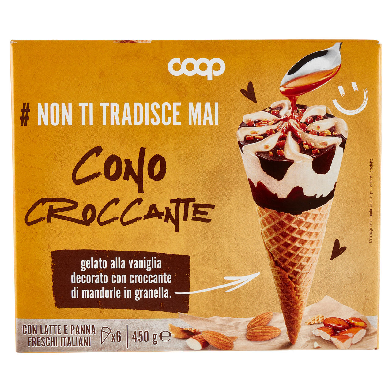 Cono gelato alla vaniglia con croccante di mandorle in granella 6 pz 450 gr - Immagine 61