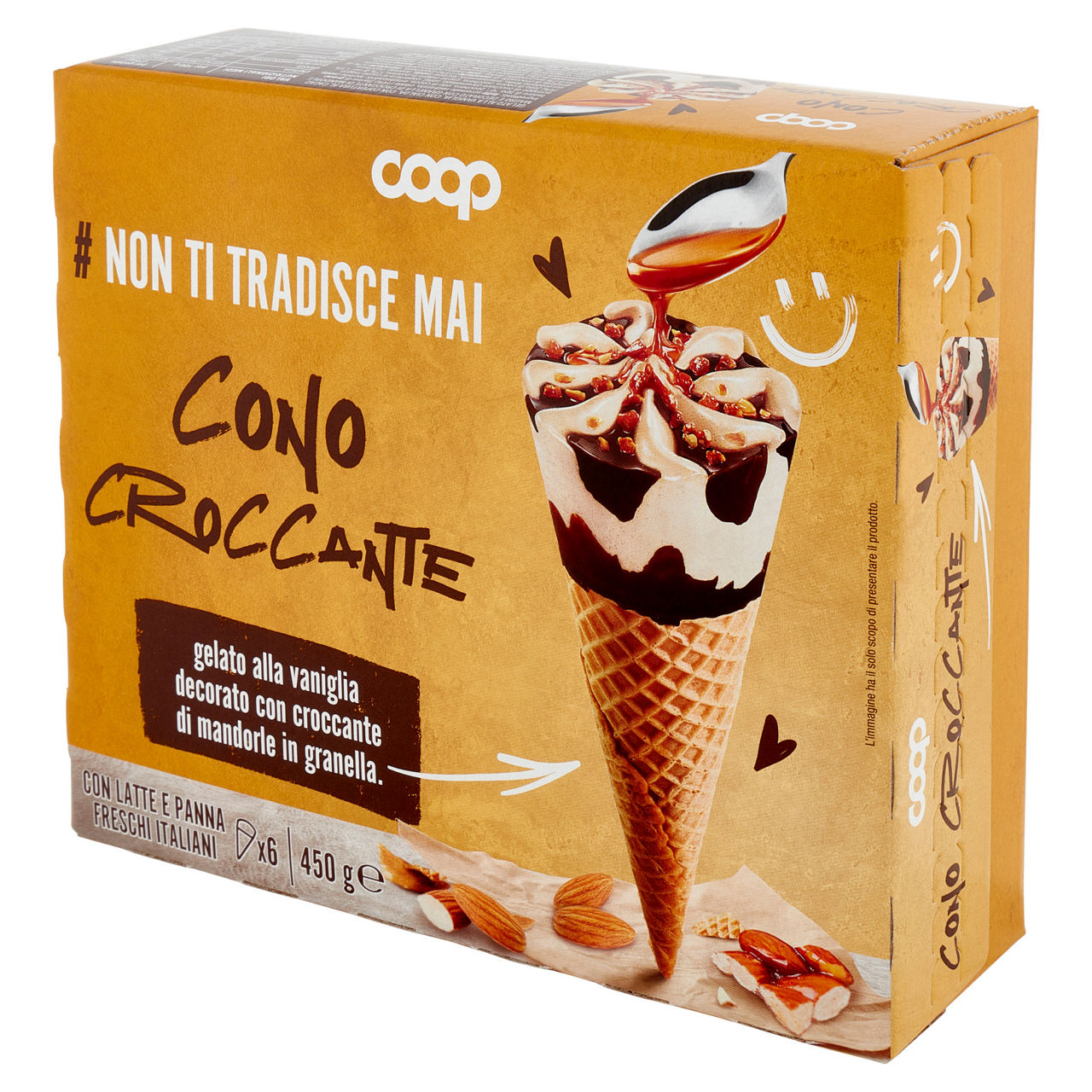 Cono gelato alla vaniglia con croccante di mandorle in granella 6 pz 450 gr - Immagine 51