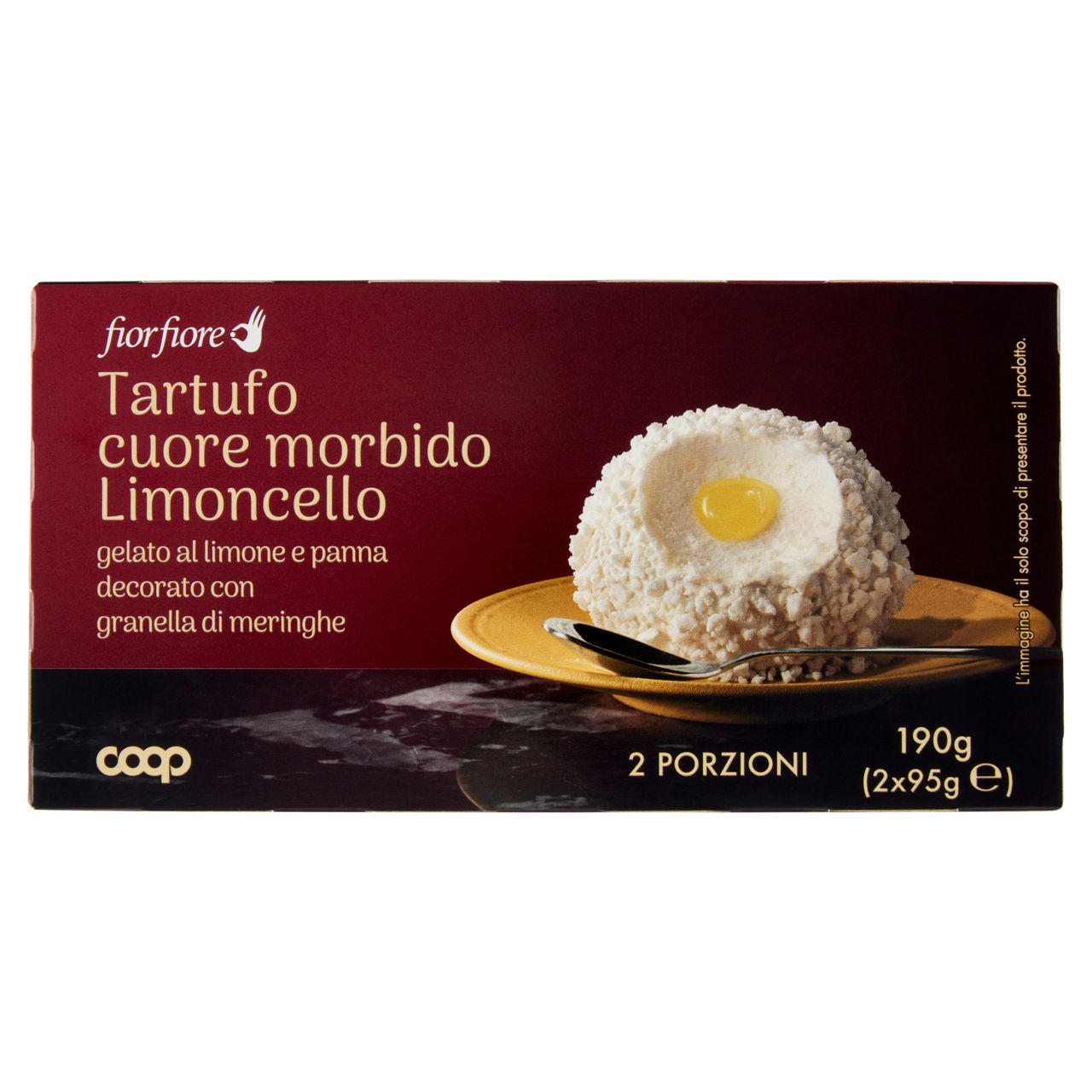 Dessert gelato tartufo con cuore morbido al limoncello 2 pz 190 gr - Immagine 01