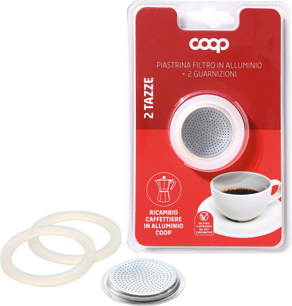 Piastrina filtro in alluminio con 2 guarnizioni 2 tazze