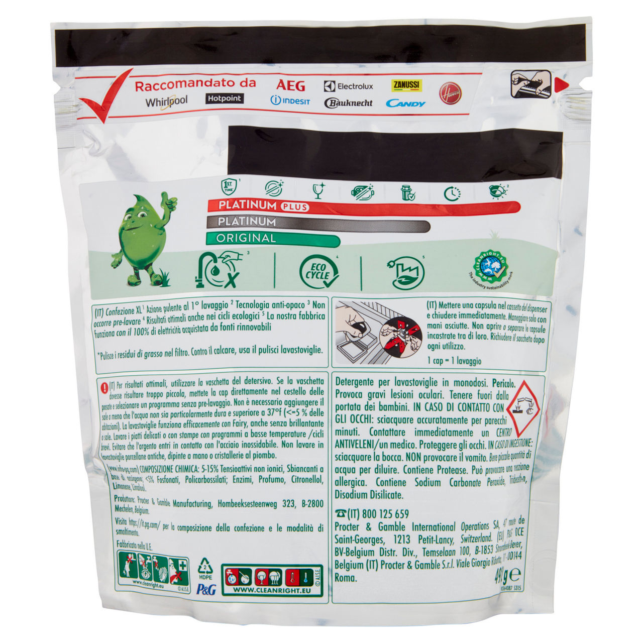 Detersivo lavastoviglie fairy platinum limone 33caps g 492 - Immagine 21