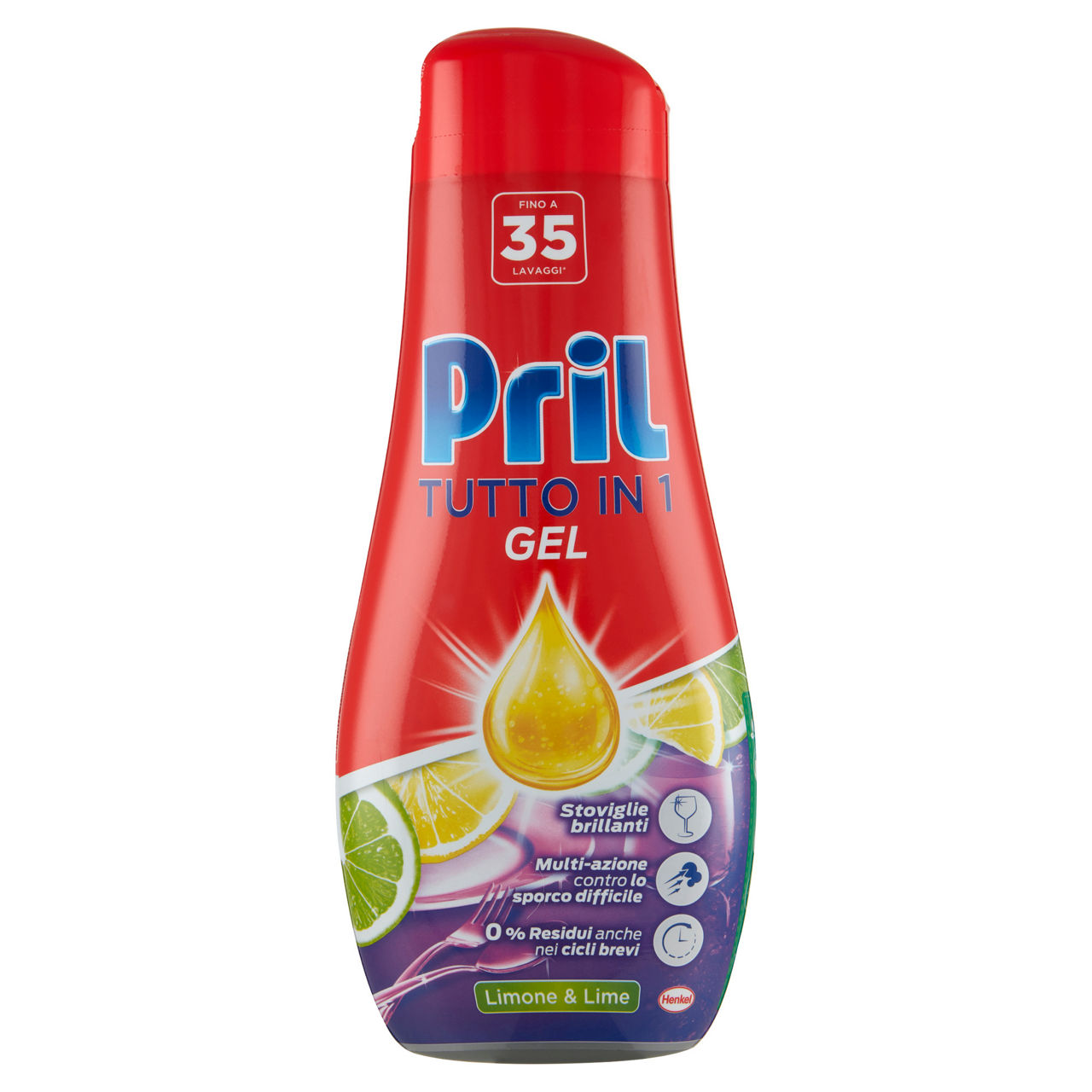 Detersivo lavastoviglie tutto in uno gel limone 35 lavaggi - Immagine 01