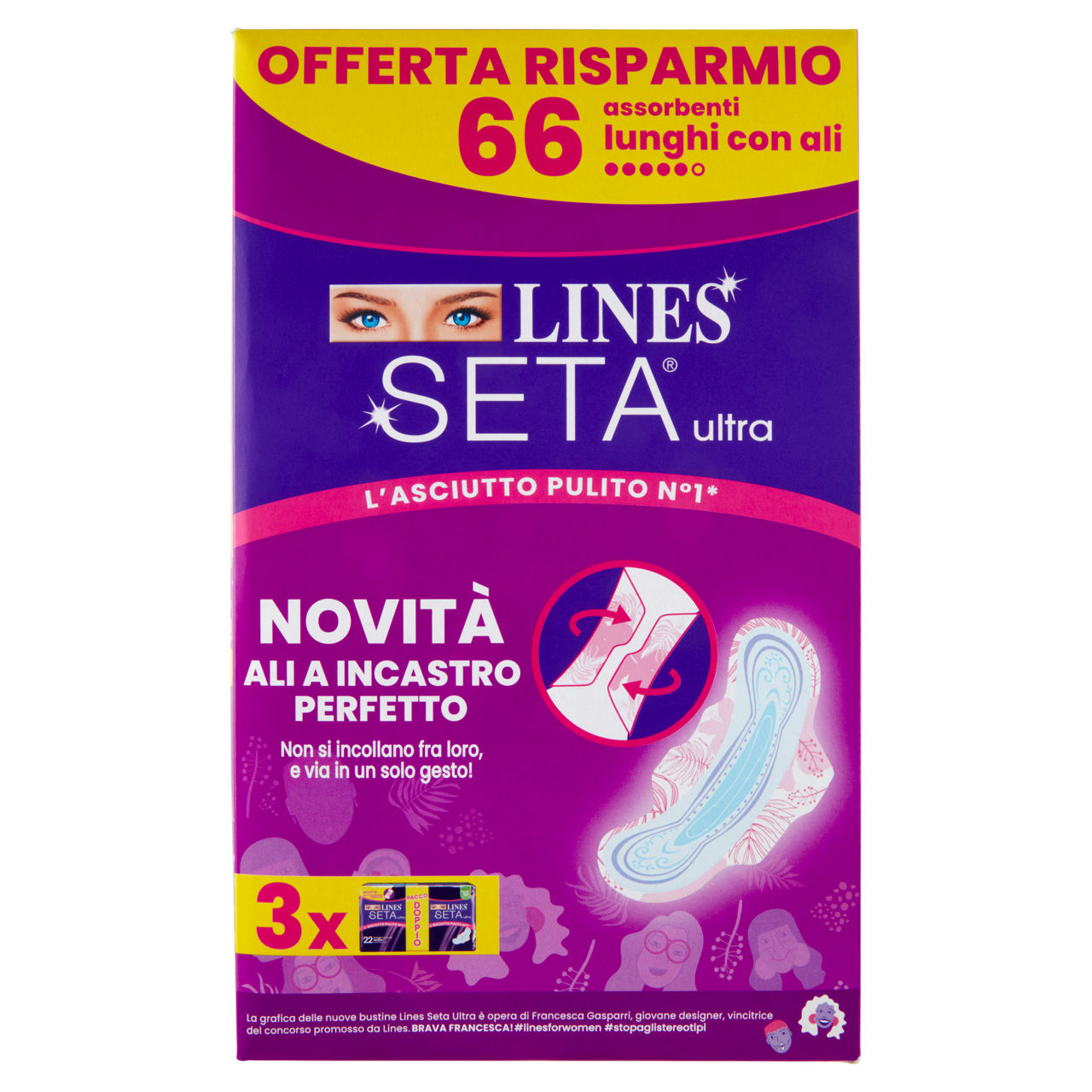 Assorbenti lunghi con ali tripacco 66 pz - Immagine 01