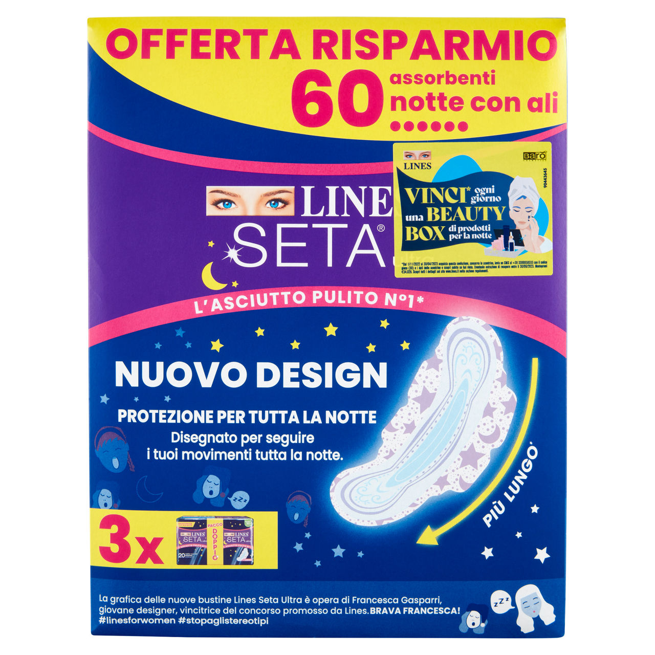 Assorbenti notte con ali tripacco 60 pz