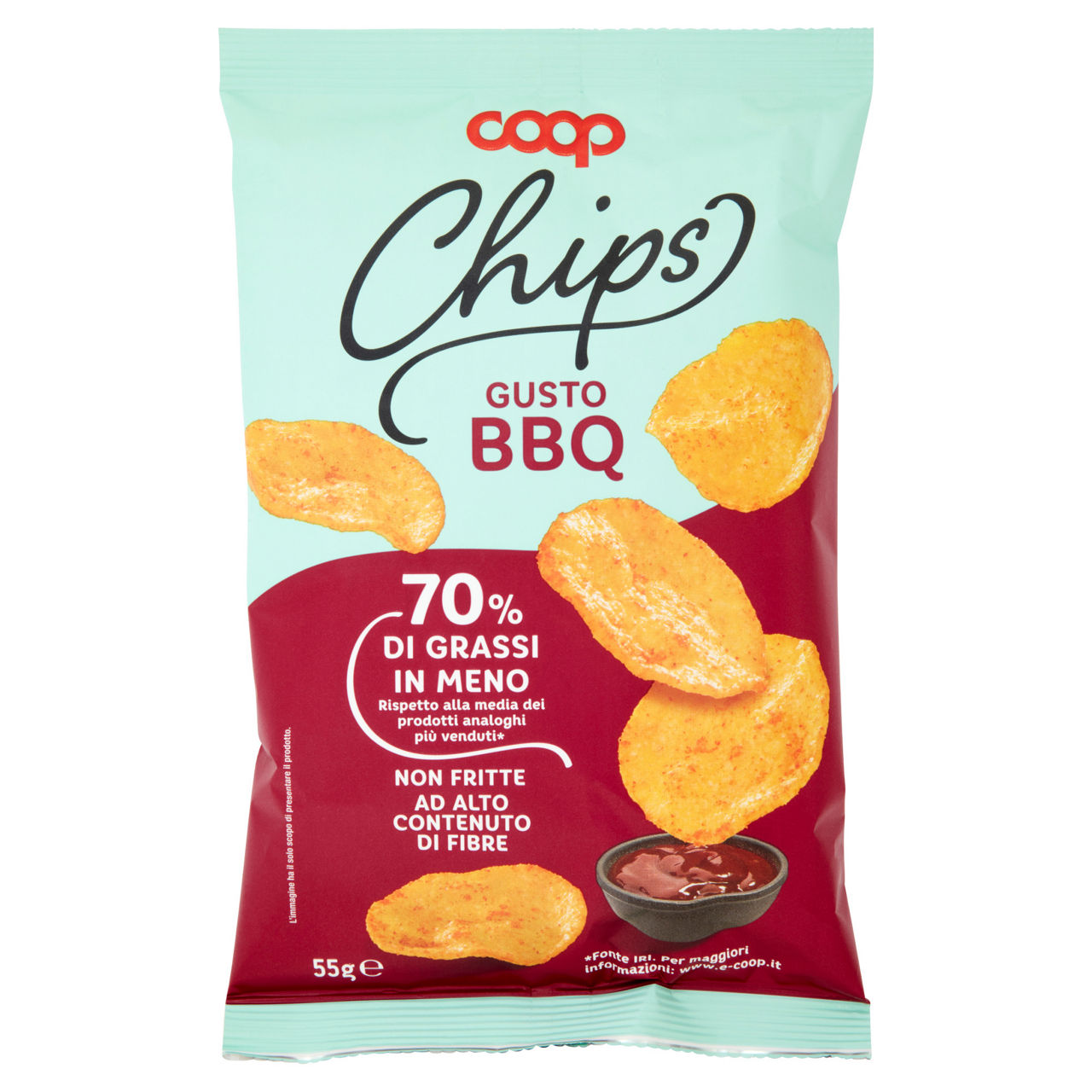 Patatine gusto BBQ meno grassi 55 gr - Immagine 01