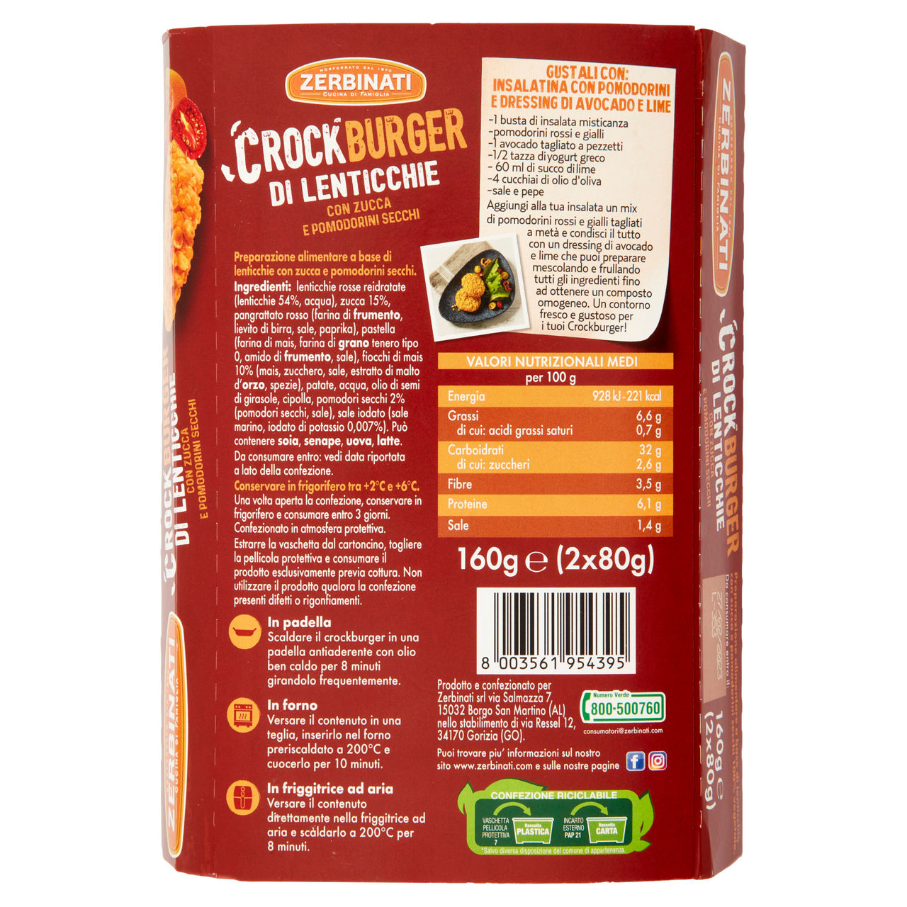 Burger croccanti di lenticchie con zucca e pomodorini secchi 2 pz da 80 gr - Immagine 51