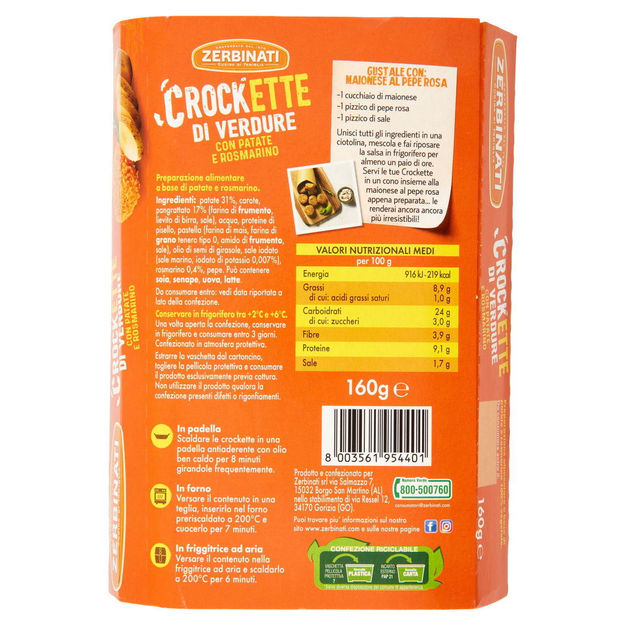 Crocchette di verdue con patate e rosmarino 6 pz 160 gr - Immagine 31