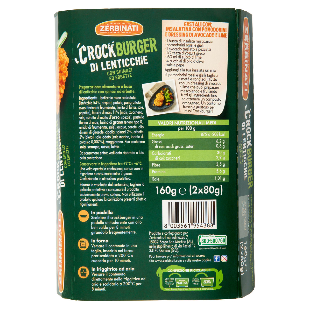 Burger croccanti di lenticchie con spinaci ed erbette 2 pz da 80 gr - Immagine 51