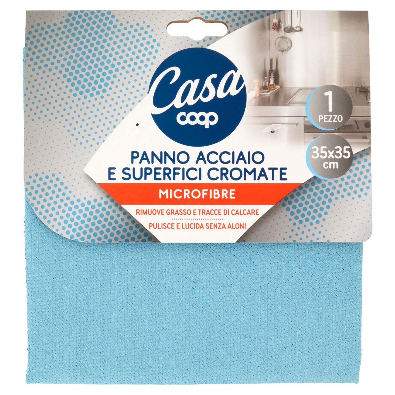 Panno in microfibra per superfici in acciaio e cromate 1 pz - Immagine 01
