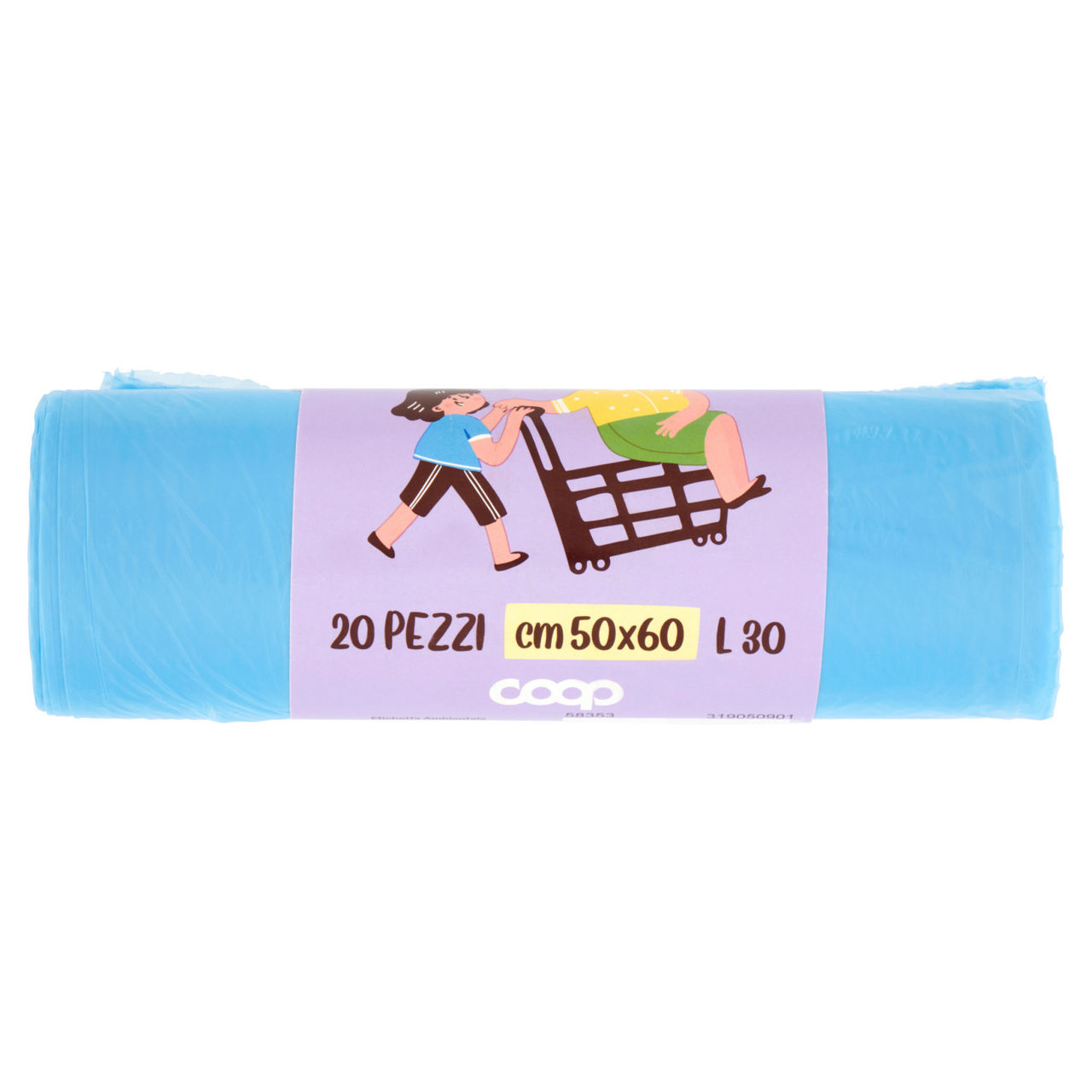 Sacchi nettezza blu con lacci 50x60 cm 20 pz