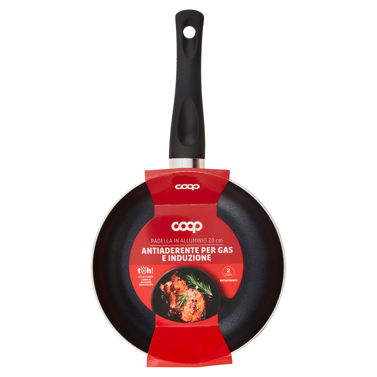 Padella in alluminio 20 cm antiaderente per gas e induzione - Immagine 01