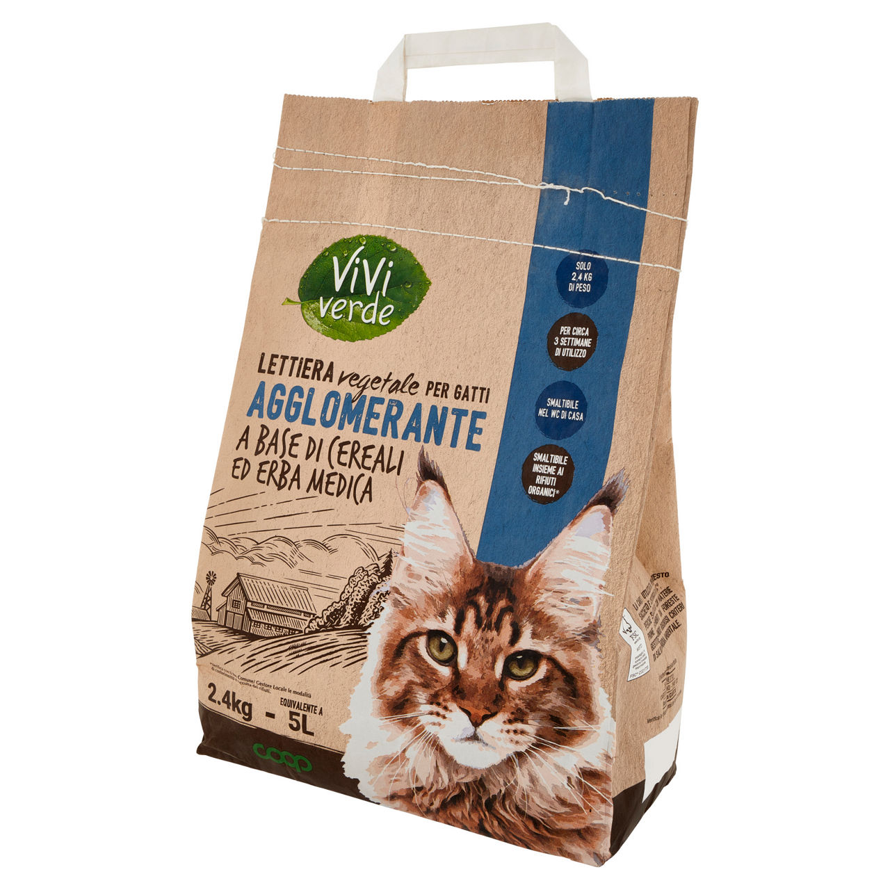 Lettiera vegetale agglomerante erba medica vivi verde coop 2,4kg - Immagine 21