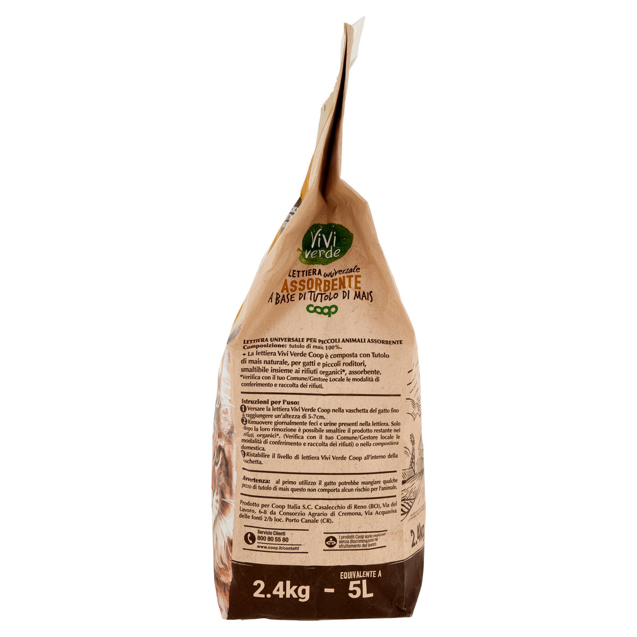Lettiera vegetale universale assorbente mais vivi verde coop 2,4kg - Immagine 31