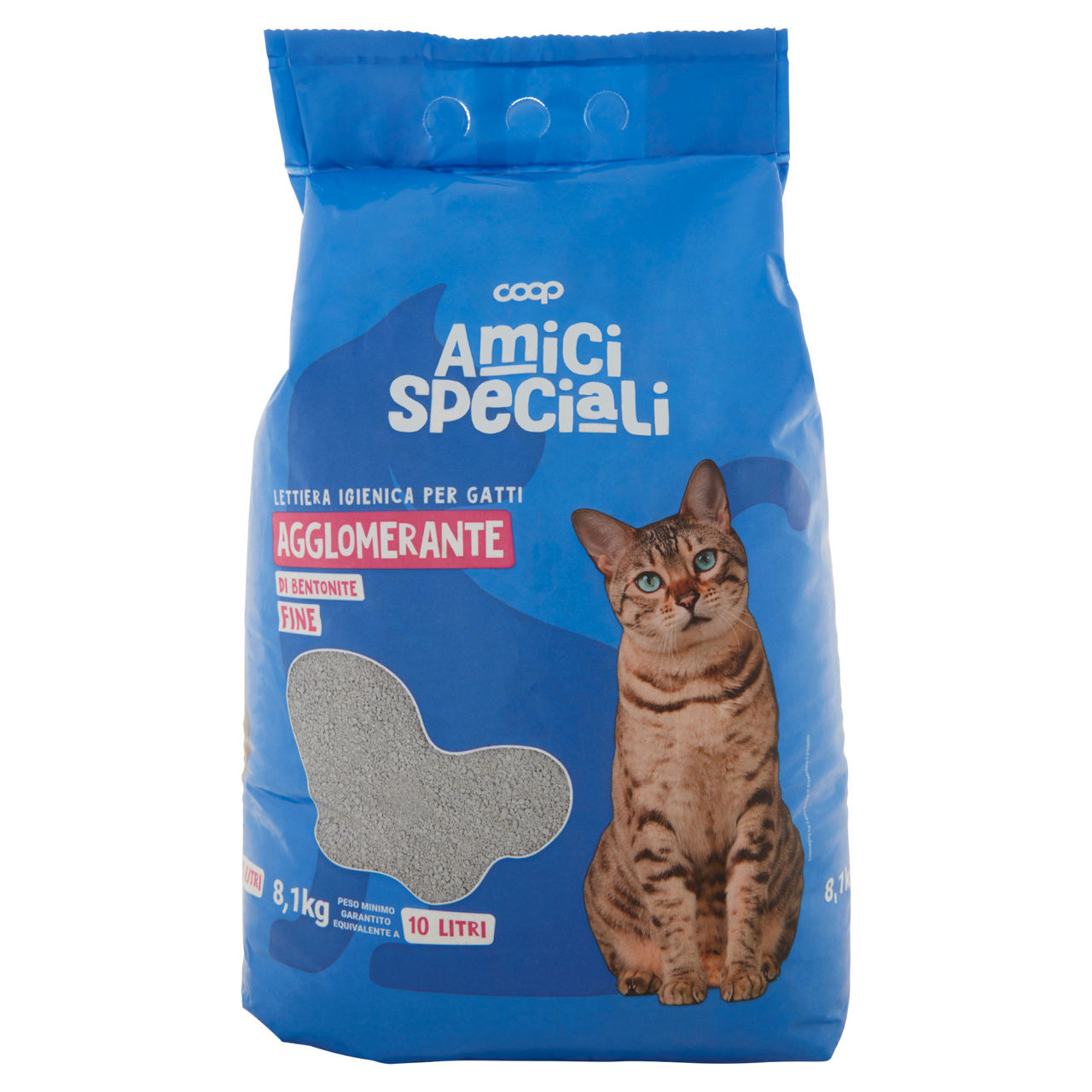 Lettiera igienica per gatti amici speciali coop agglomerante bianca lt 10 - Immagine 01