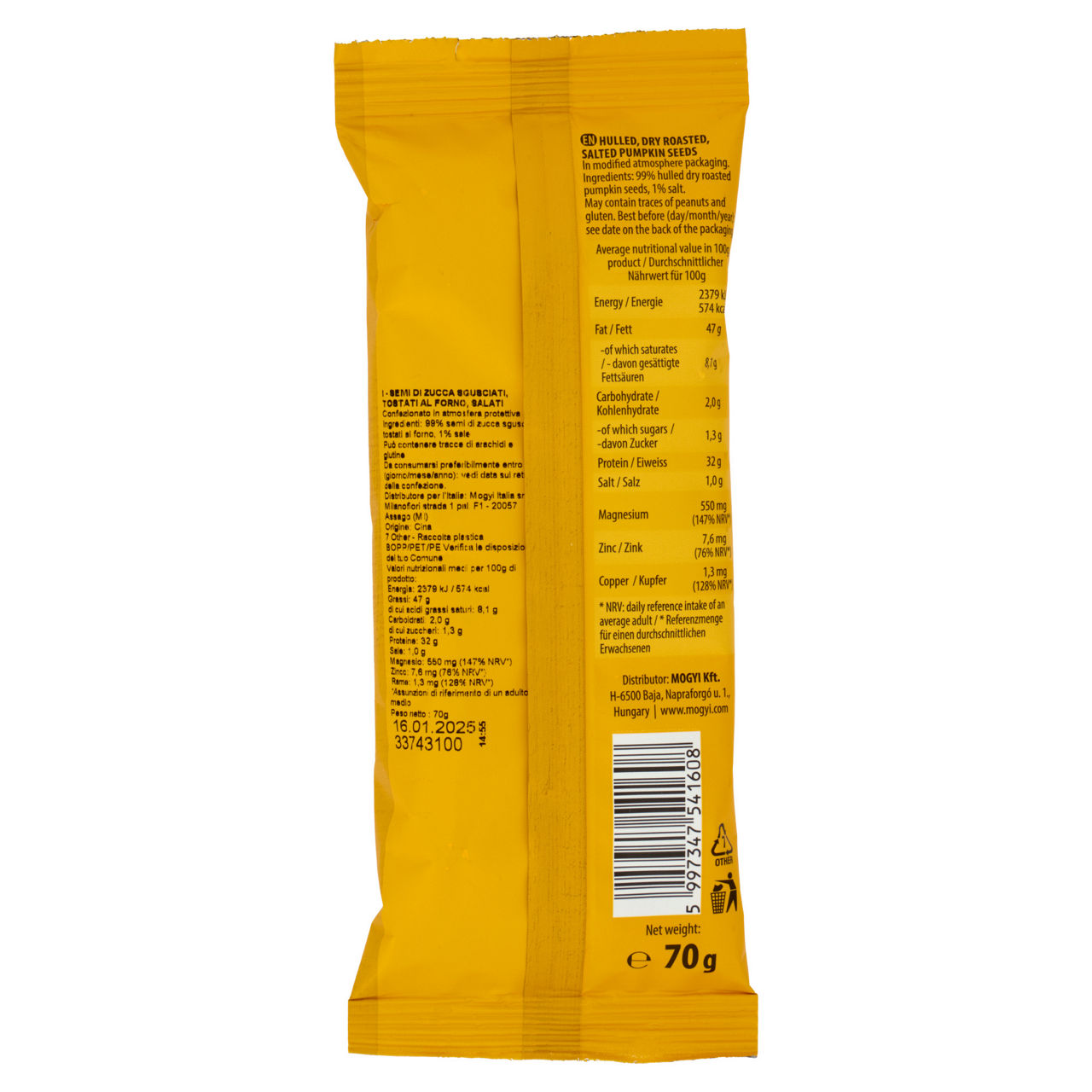 Semi di zucca sgusciati tostati e salati 70 gr - Immagine 51
