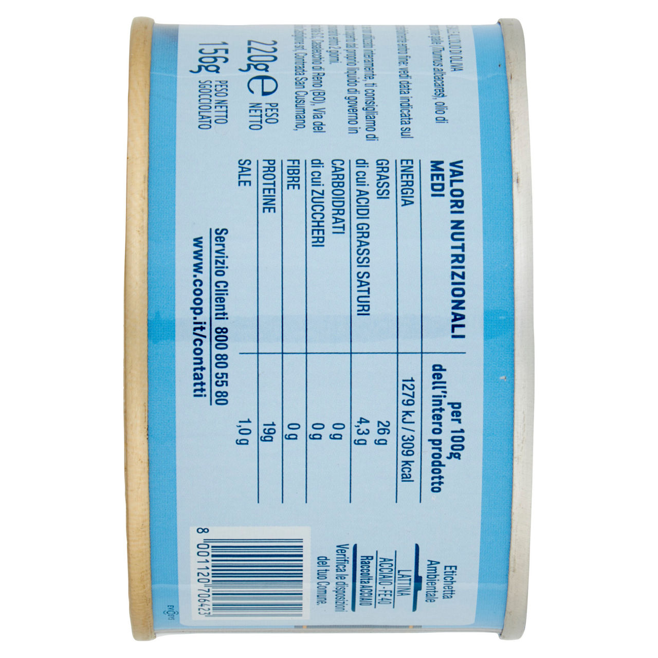 Tonno in olio di oliva "meno olio" lattina coop g220 - Immagine 41