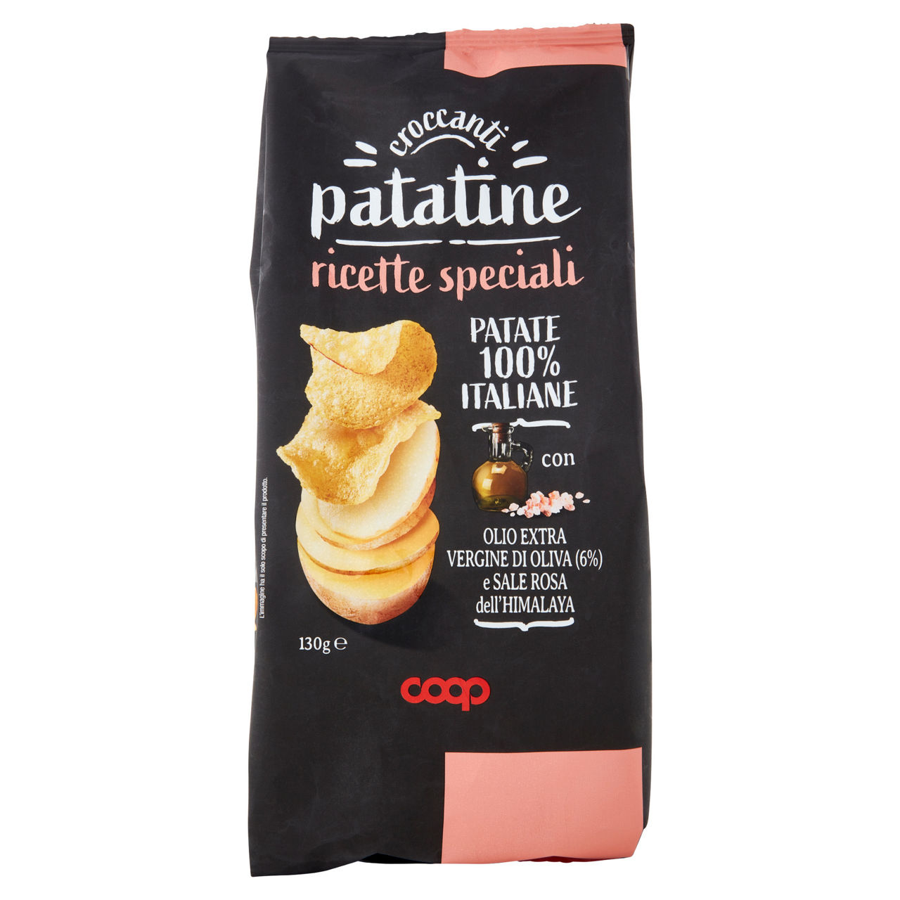 Patatine con olio evo e sale rosa Himalaya 130 gr - Immagine 01