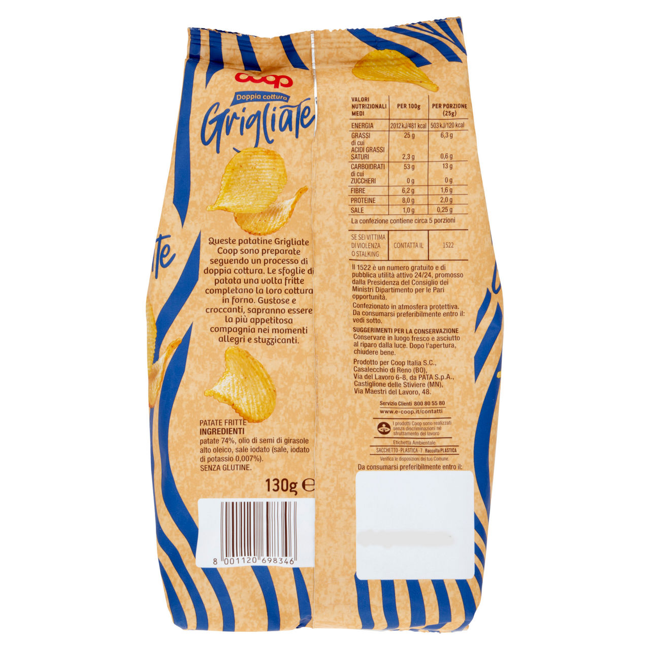 Patatine doppia cottura croccanti grigliate 130 gr - Immagine 51