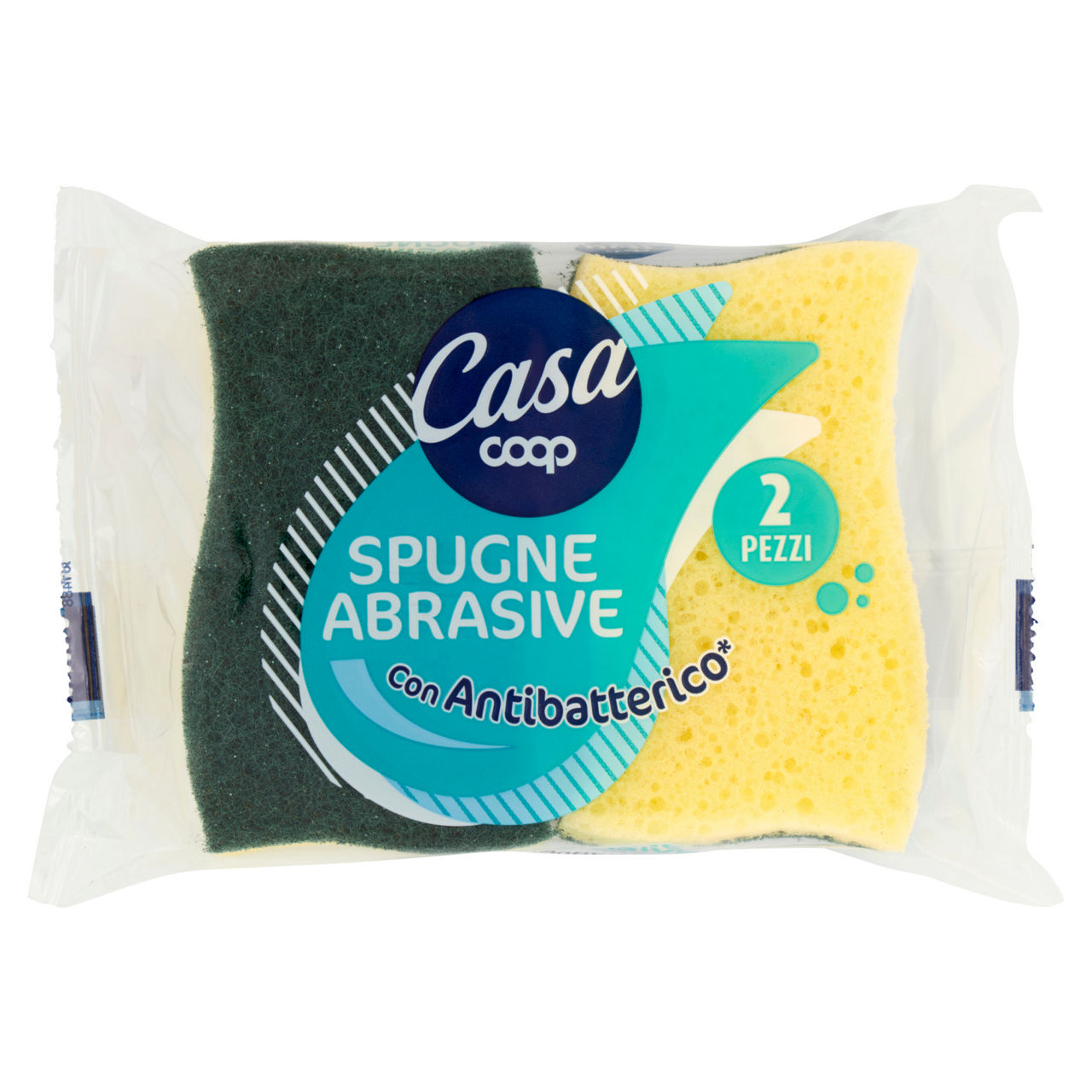 Spugne sintetiche abrasive con antibatterico 2 pz