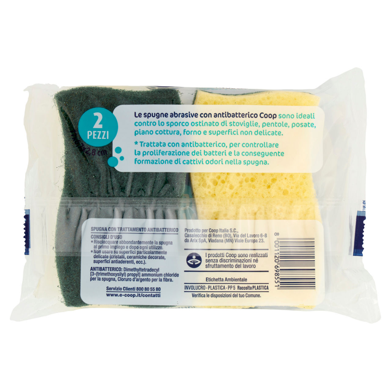 Spugne sintetiche abrasive con antibatterico 2 pz - Immagine 41