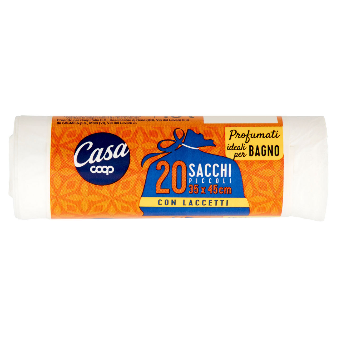 Sacchi nettezza per bagno piccoli profumati con laccetto 6,5 lt 20 pz