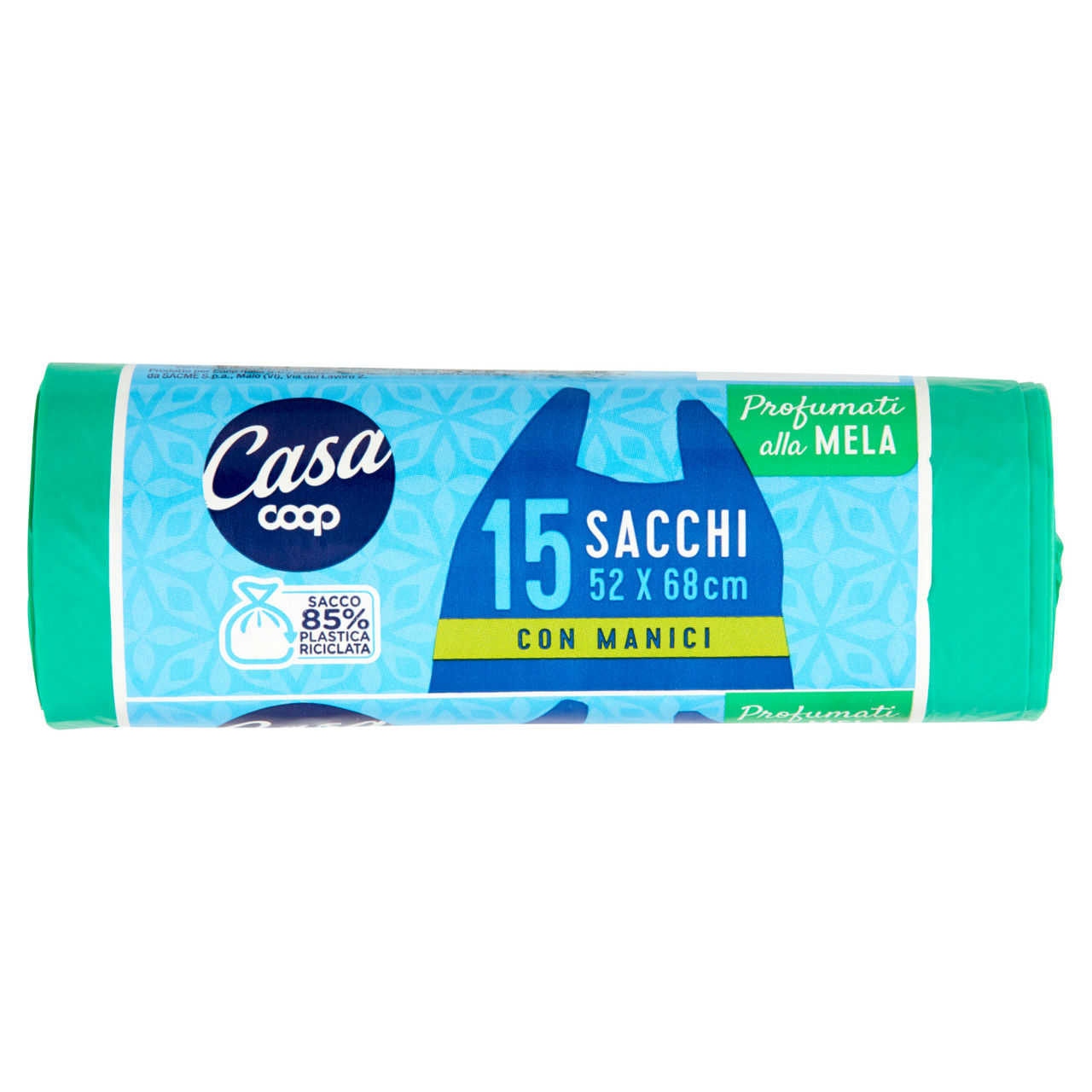 Sacchi nettezza profumati alla mela con maniglia 30 lt 15 pz