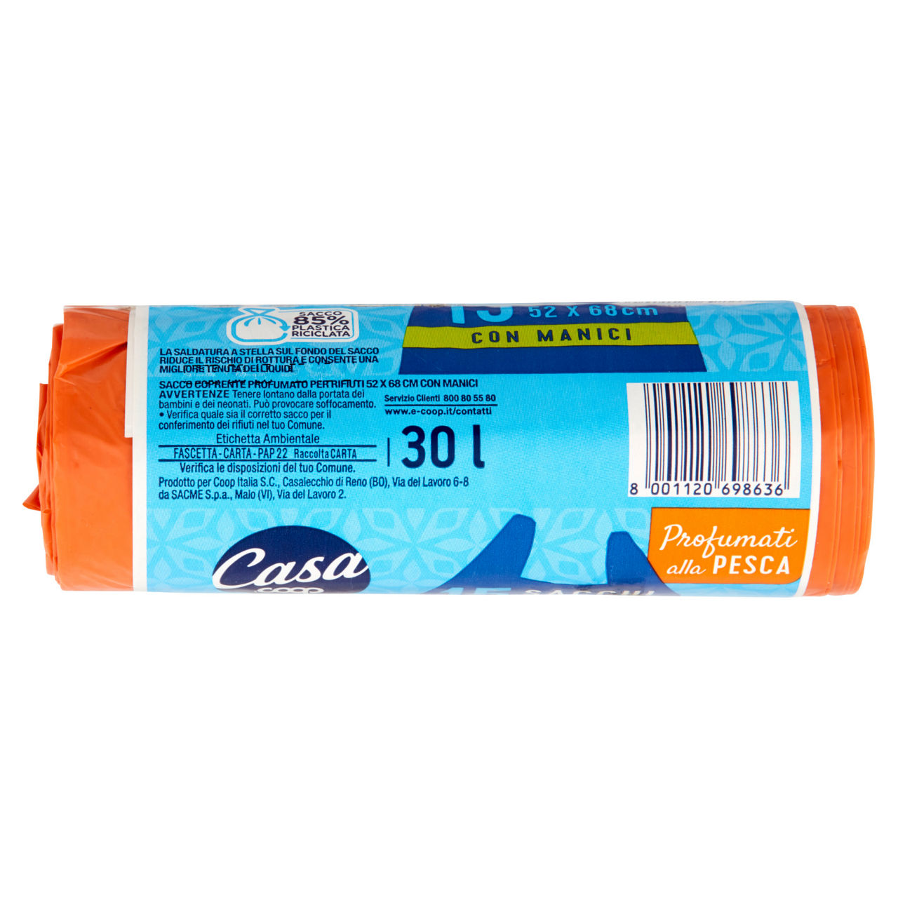 Sacchi nettezza profumati alla pesca con maniglia 30 lt 15 pz - Immagine 41