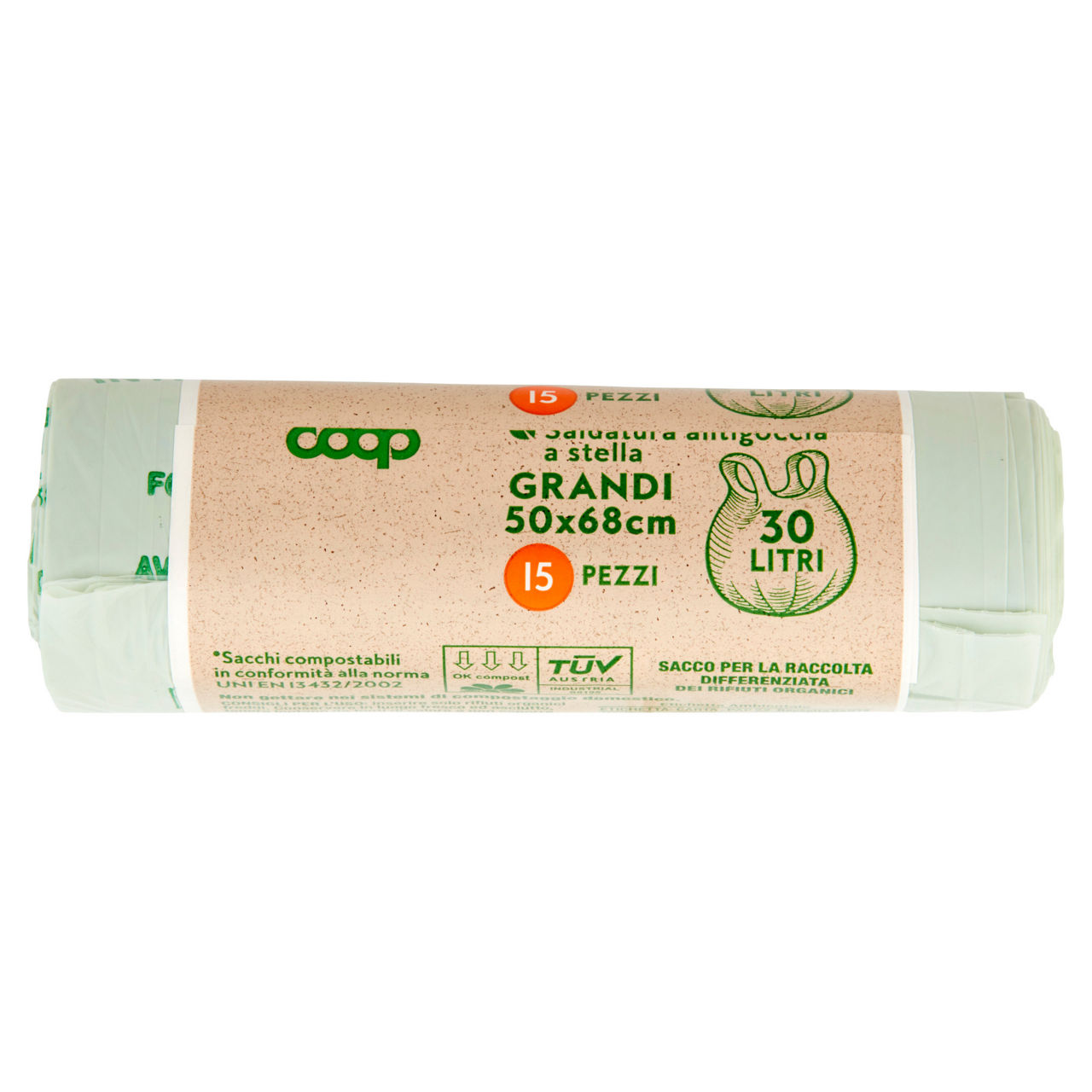Sacchi per rifiuti umidi compostabili con maniglia 30 lt 15 pz - Immagine 41