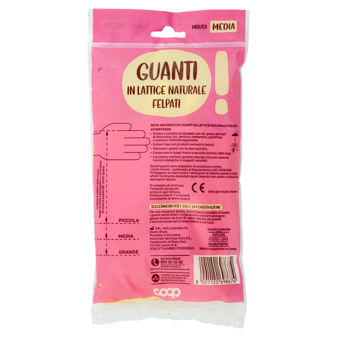 Guanti felpati taglia media 1 pz - Immagine 41