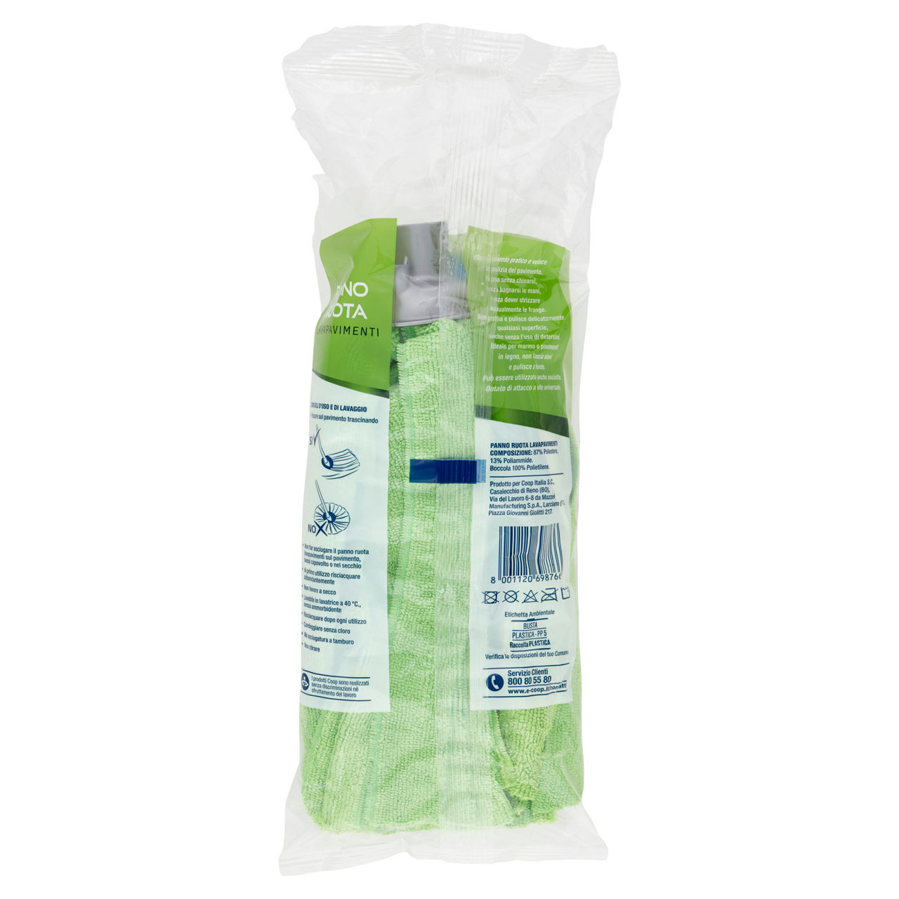 Panno ruota lavapavimenti verde in microfibra a strisce 1 pz - Immagine 41