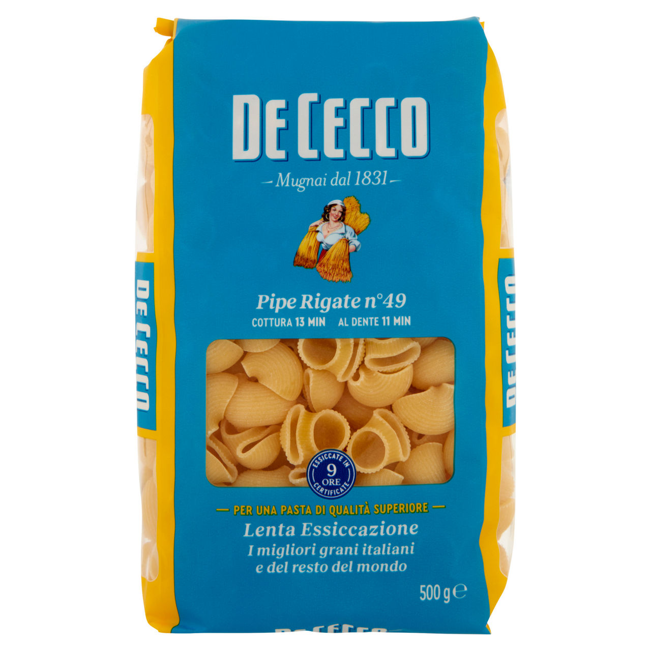 Pipe rigate n. 49 pasta di semola di grano duro 500 gr