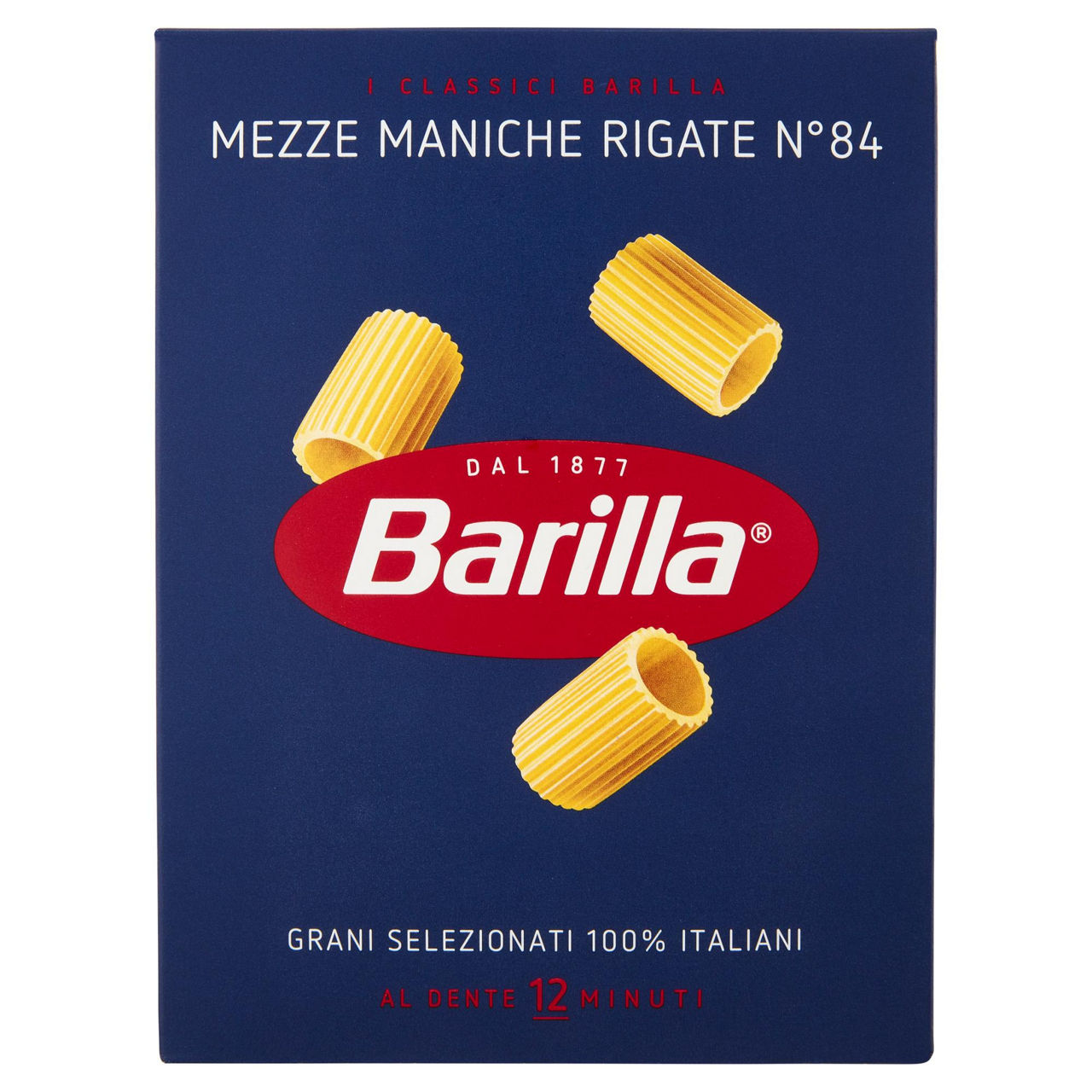 Mezze maniche rigate n. 84 pasta di semola di grano duro 500 gr