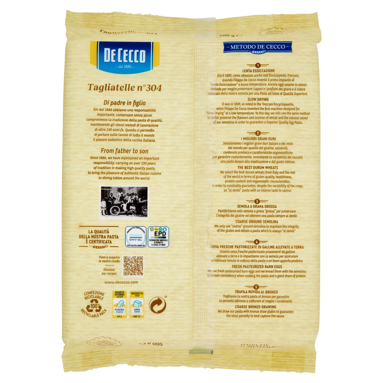 Tagliatelle n. 304 pasta all'uovo 500 gr - Immagine 31