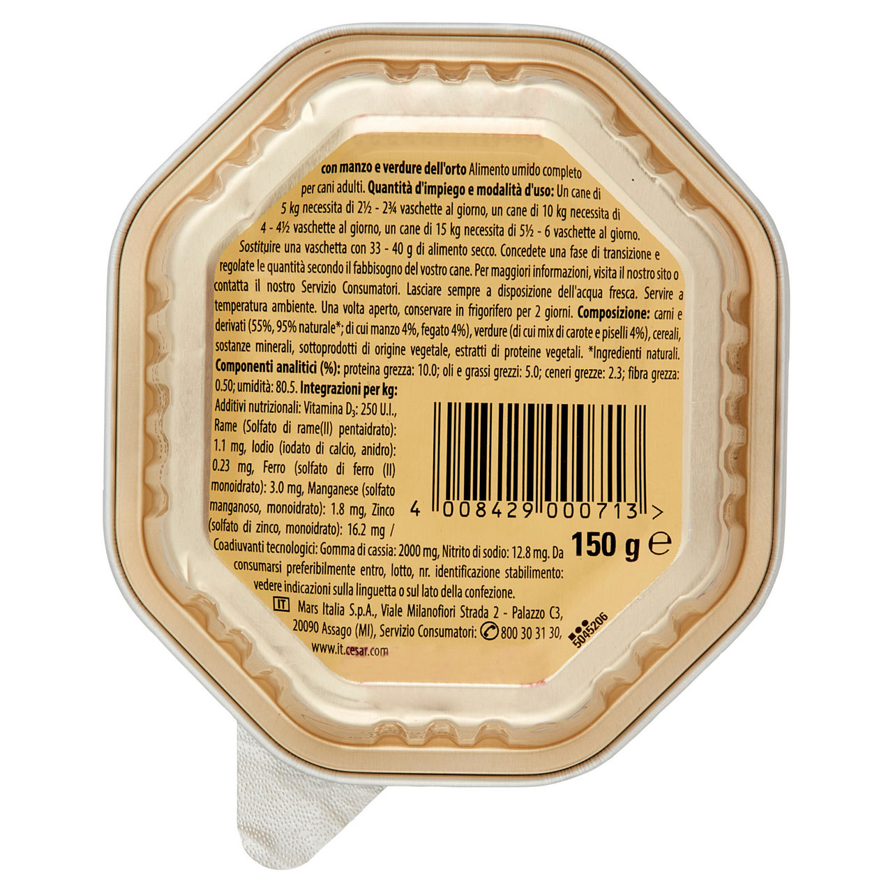 Umido per cani patè con manzo e verdure 150 gr - Immagine 31