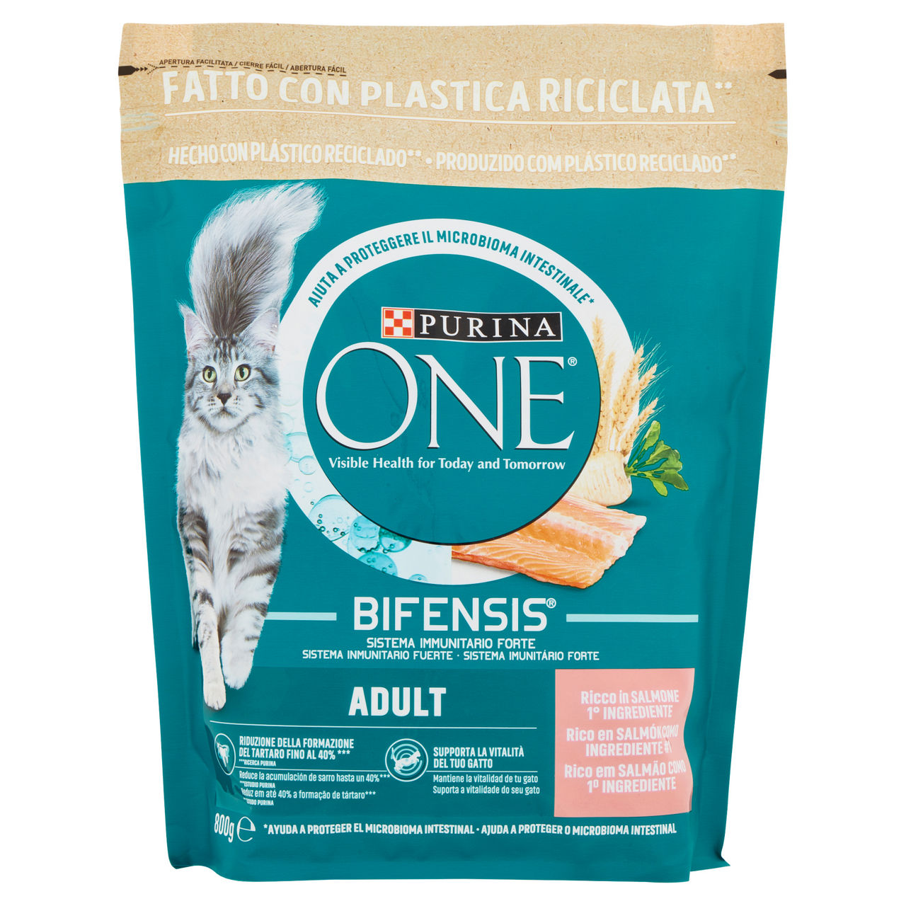 Croccantini per gatti adult salmone 800 gr