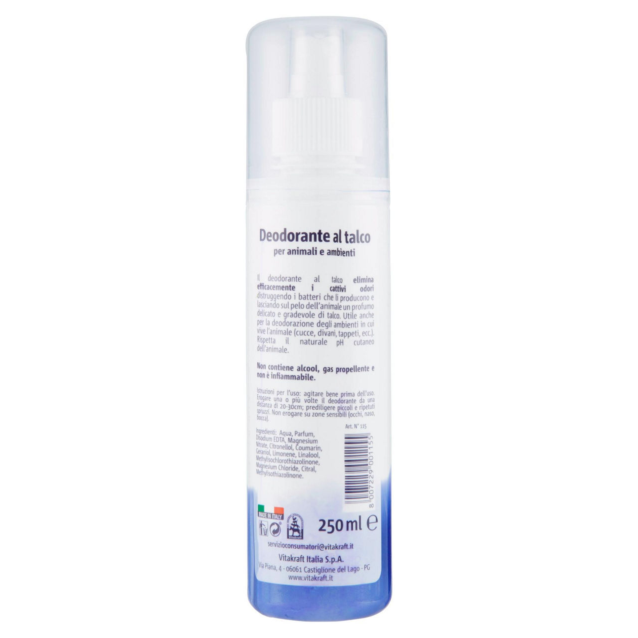 Deodorante spray per gatti al talco flacone 250 ml - Immagine 11