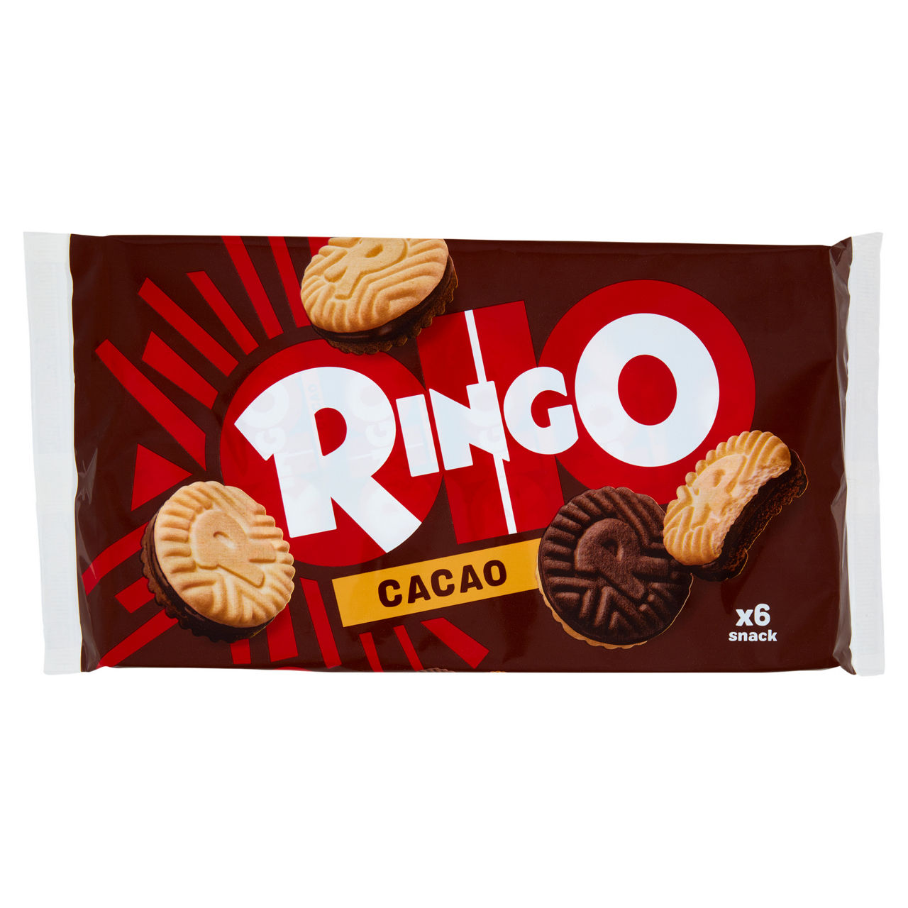 Biscotti snack farciti con crema al gusto cacao 330 gr