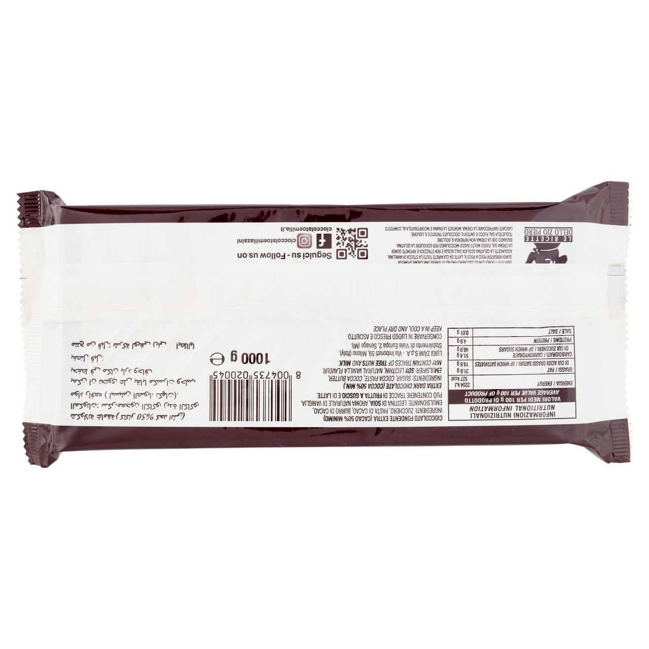 Tavoletta blocco di cioccolato fondente 1 kg - Immagine 31