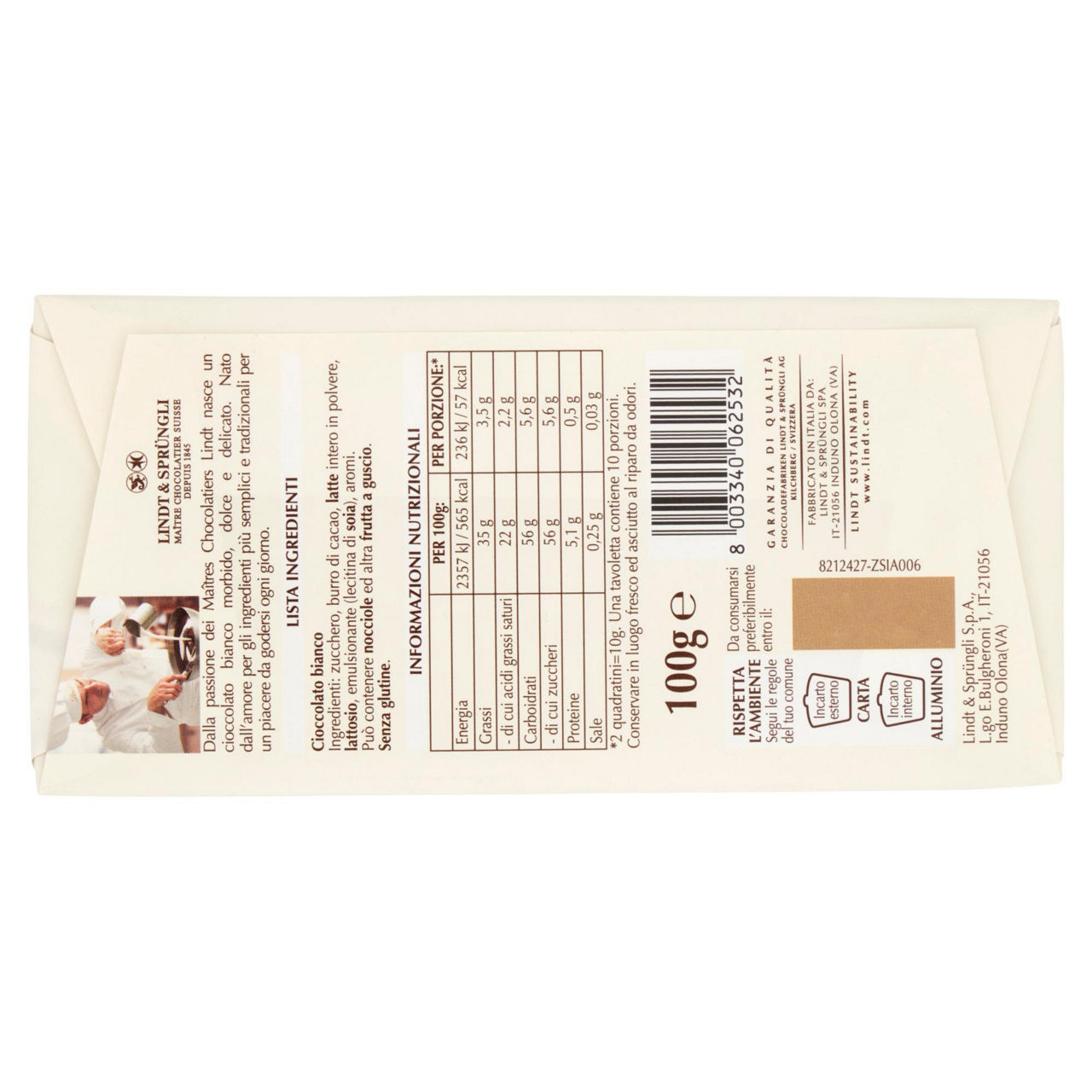 Tavoletta di cioccolato bianco 100 gr - Immagine 21