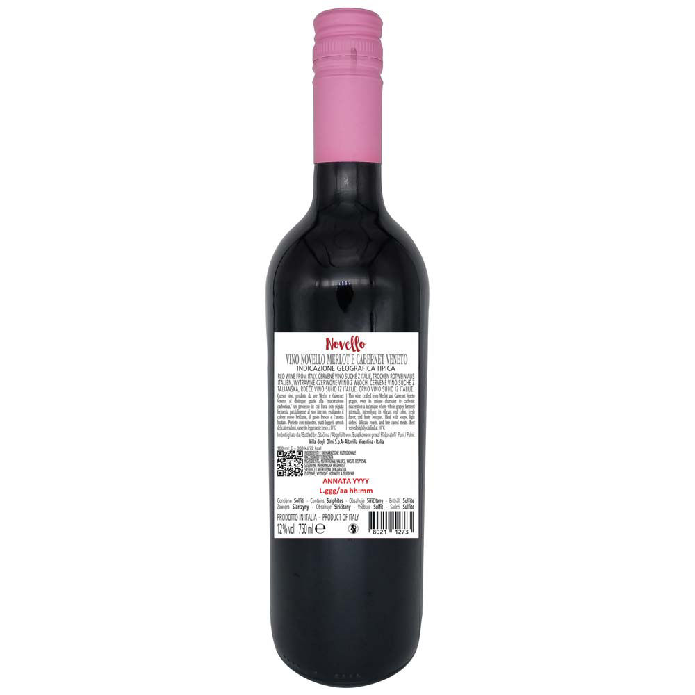 Vino rosso novello Veneto IGT Merlot e Cabernet 750 ml - Immagine 11