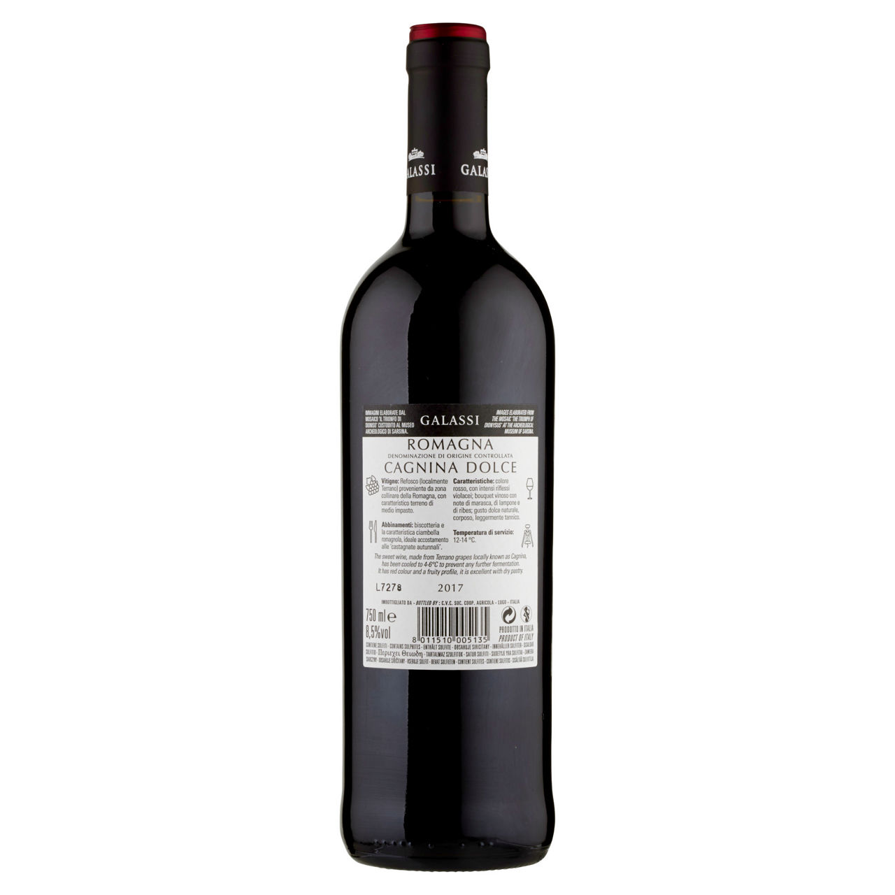 Vino rosso di Romagna DOC Cagnina dolce 750 ml - 5