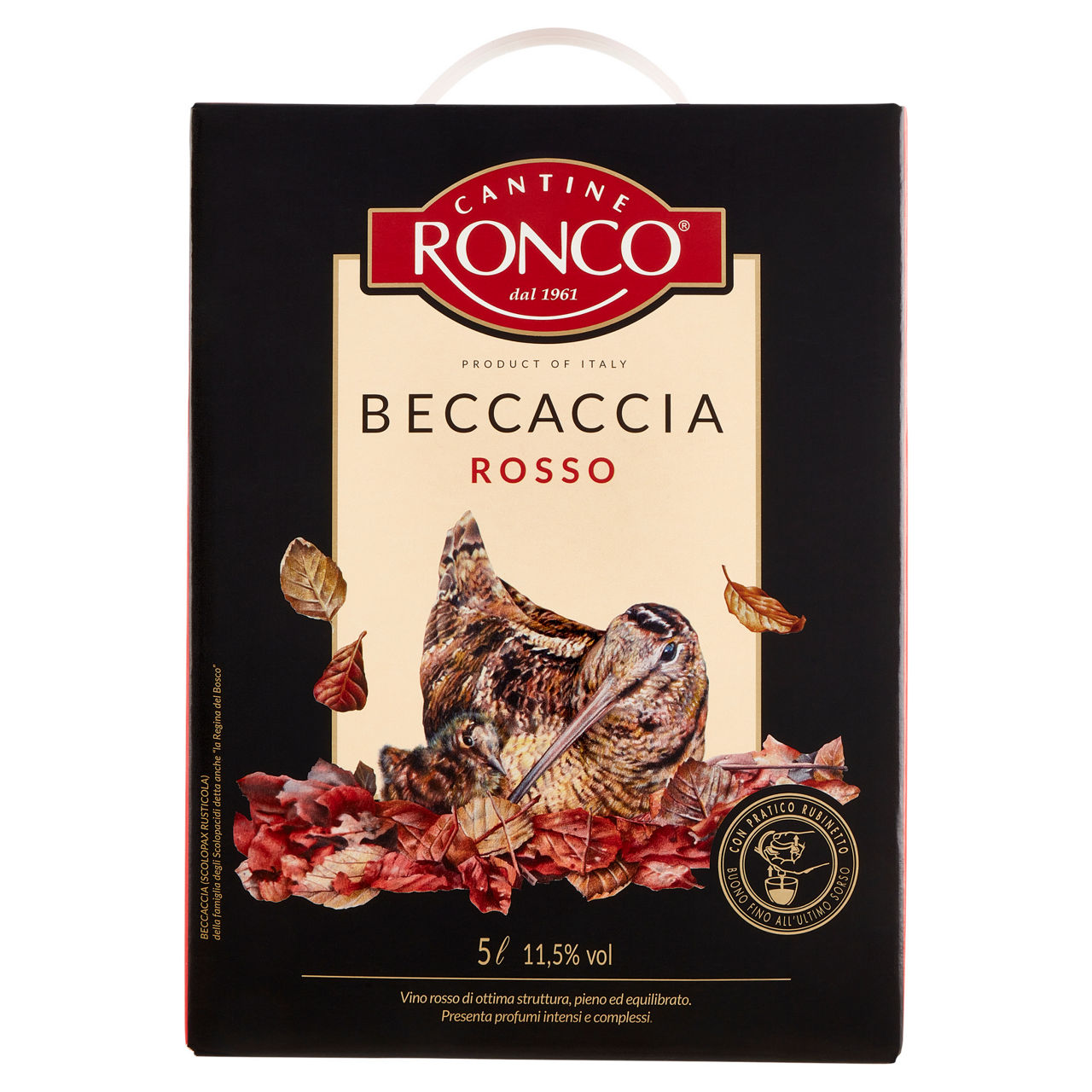 Vino rosso Beccaccia bag in box 5 lt - Immagine 01