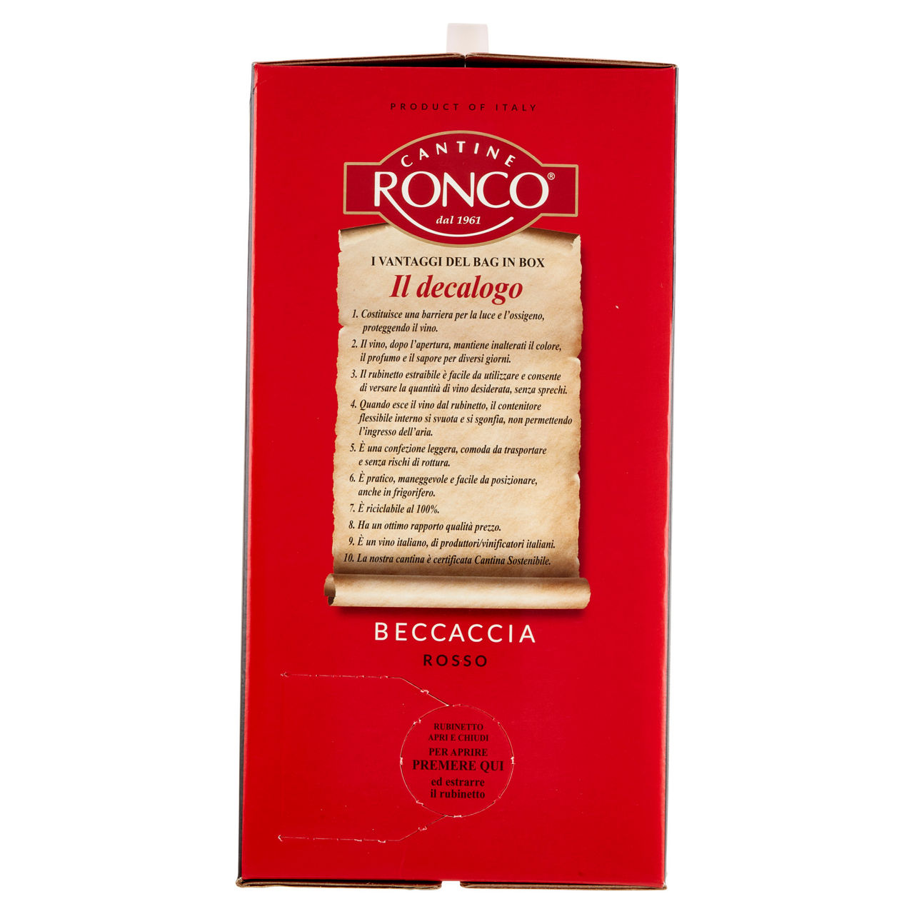 Vino rosso Beccaccia bag in box 5 lt - Immagine 51