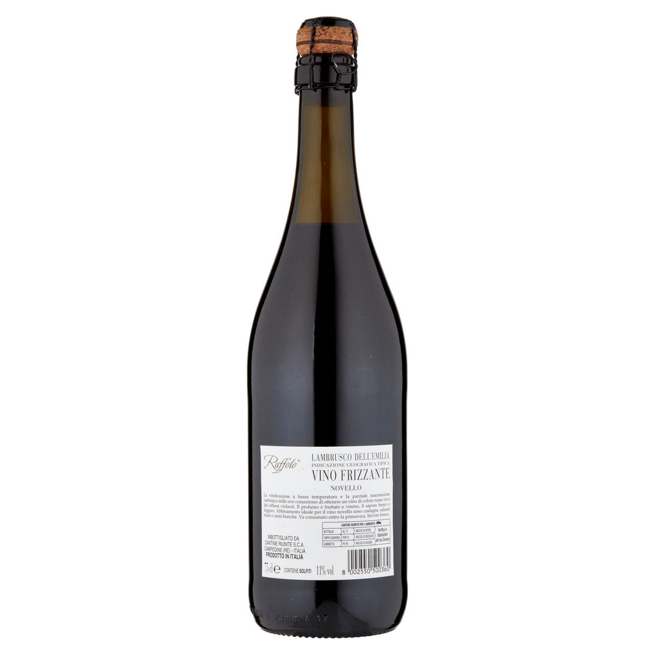 Vino rosso novello di lambrusco frizzante igt ruffolo 750 ml - Immagine 31