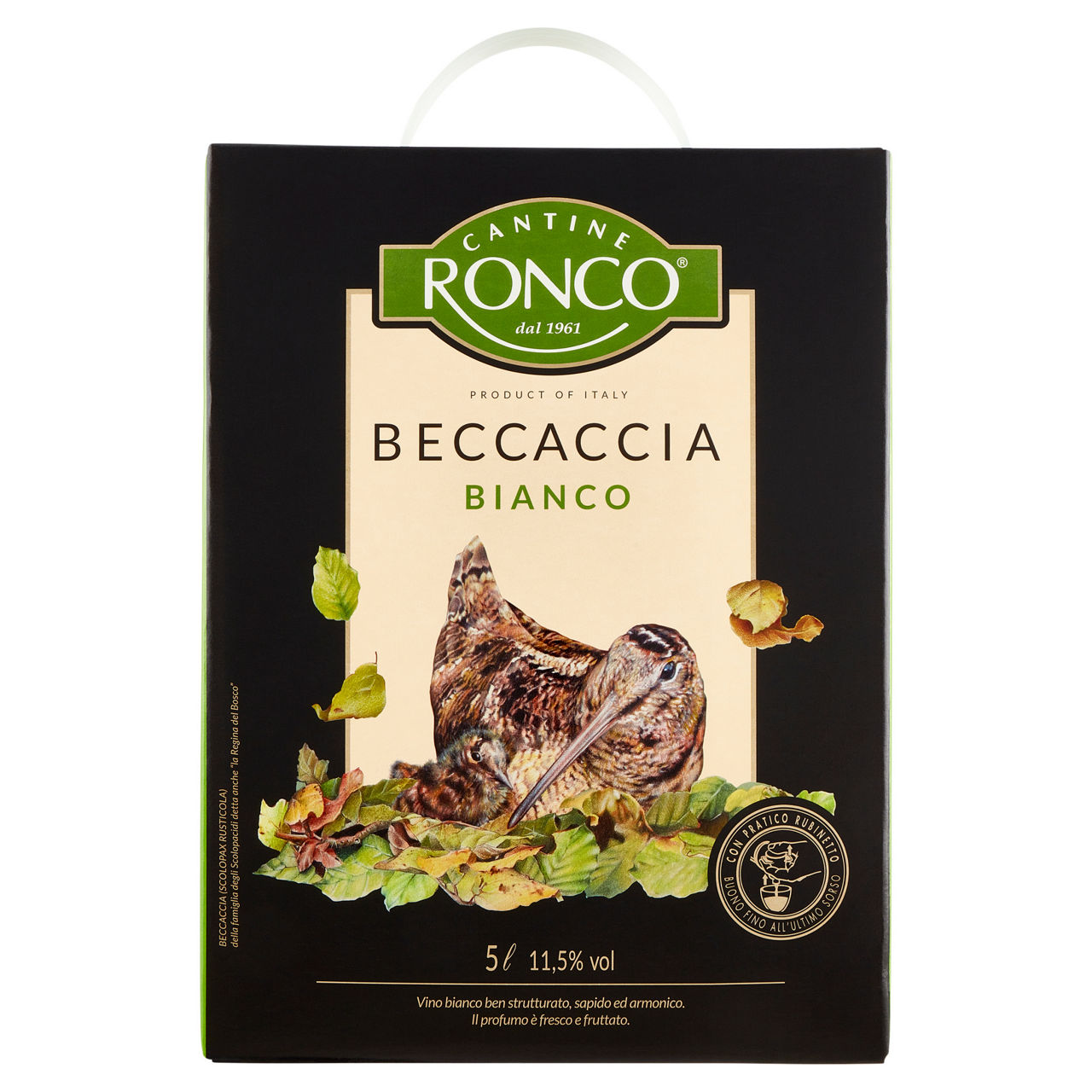 Vino bianco Beccaccia bag in box 5 lt - Immagine 01