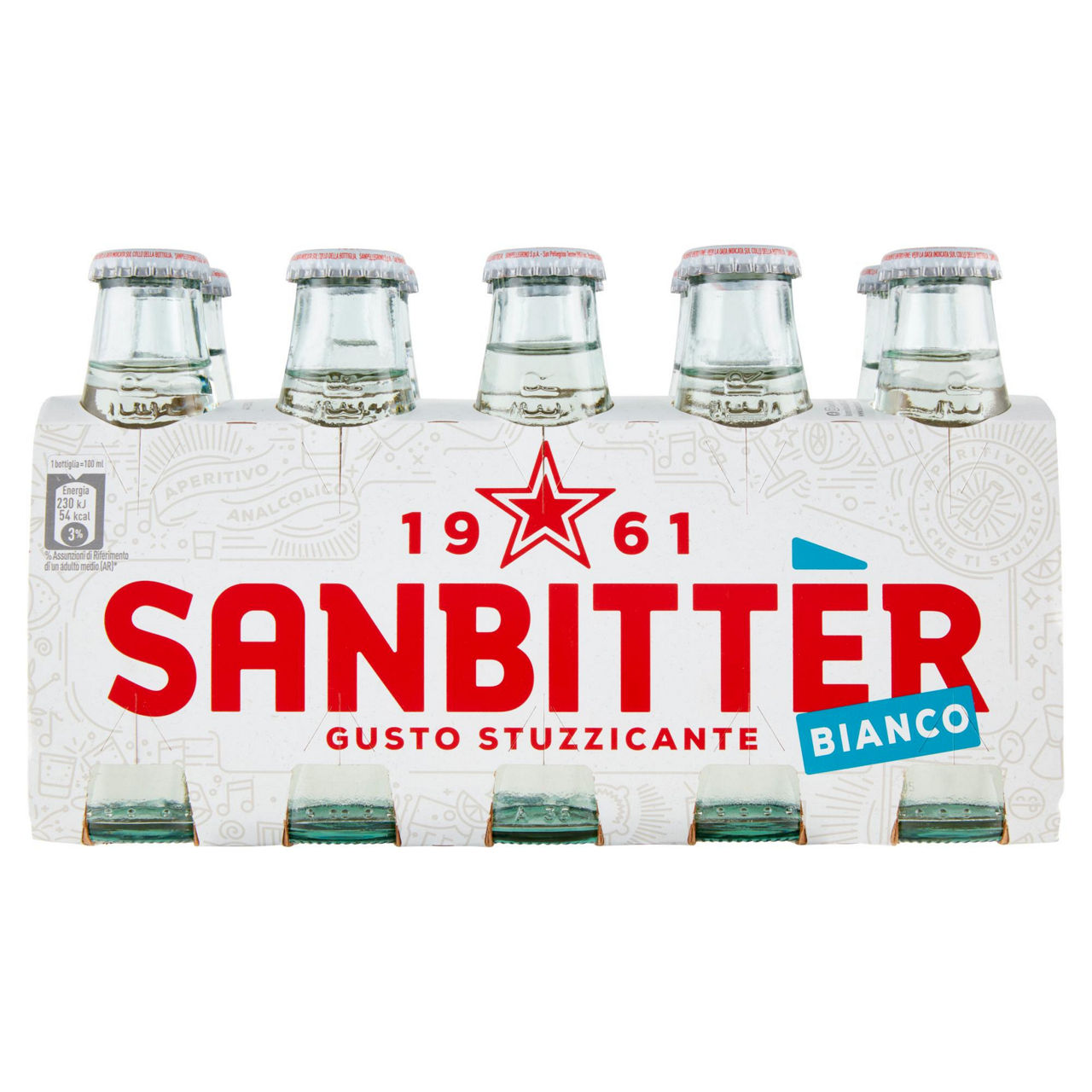 Aperitivo analcolico bianco dry san pellegrino 10 pz x 100 ml