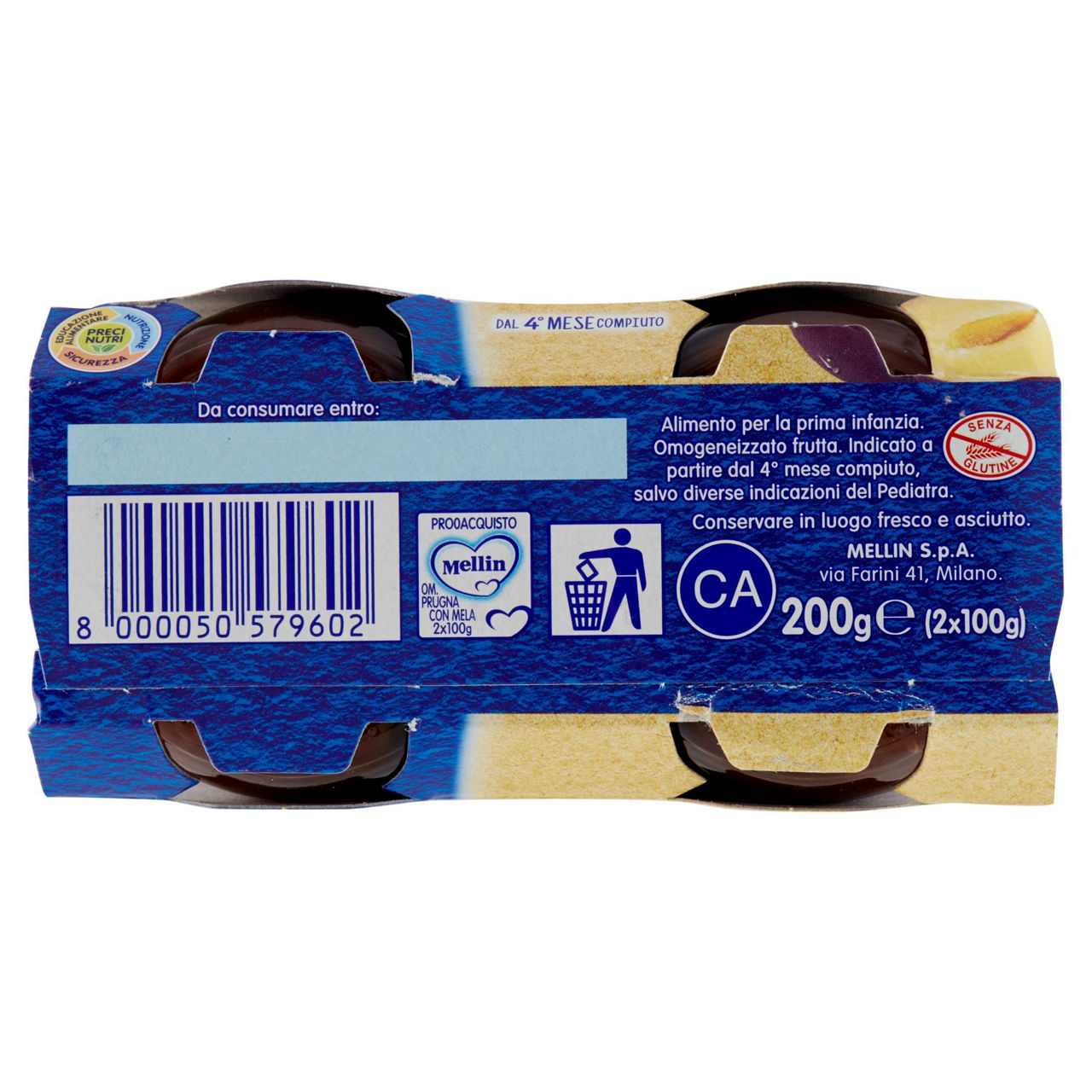 Omogeneizzato di prugna con mela 2 pz x 100 gr - Immagine 11