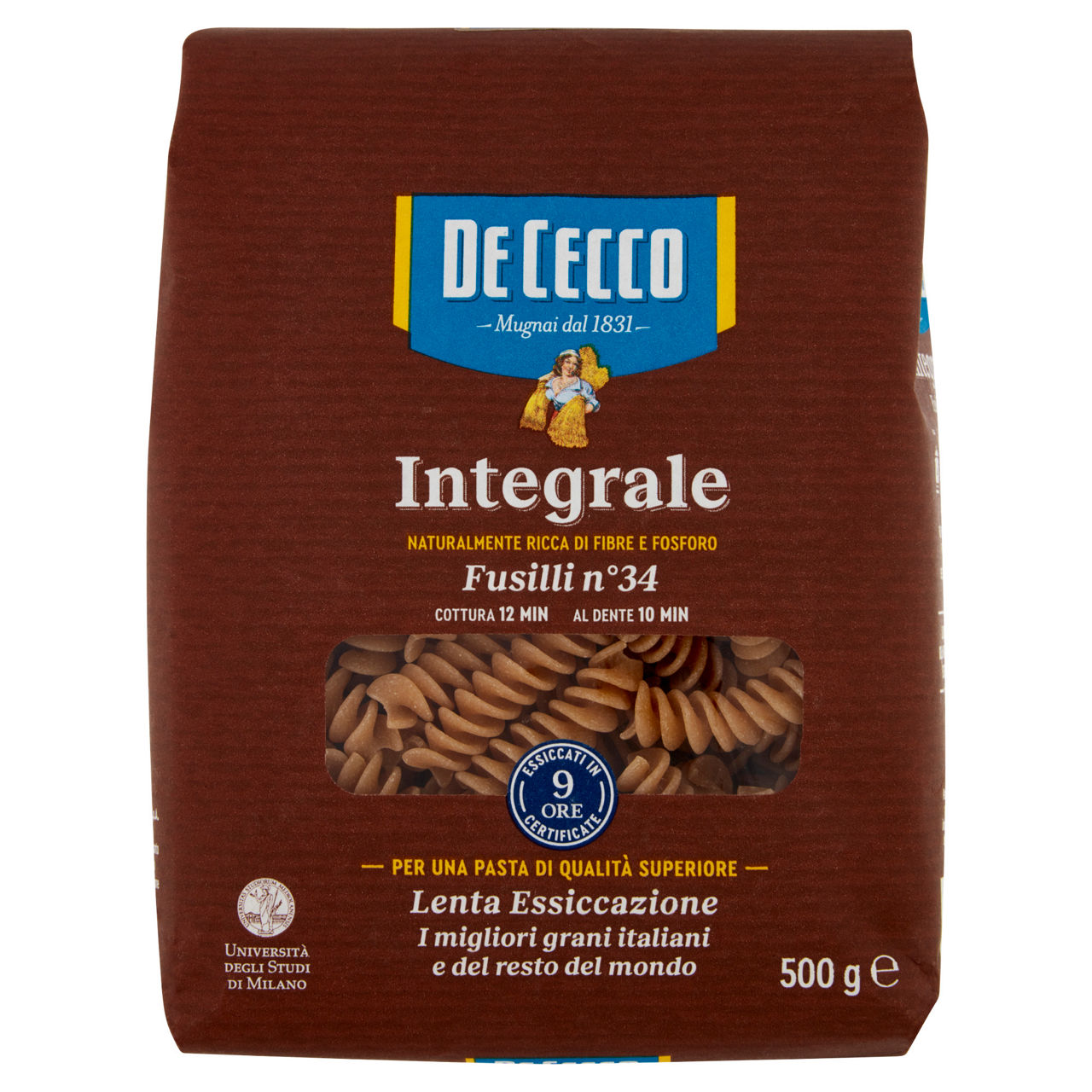 Fusilli  integrali n.34 de cecco scatola gr.500 - Immagine 01