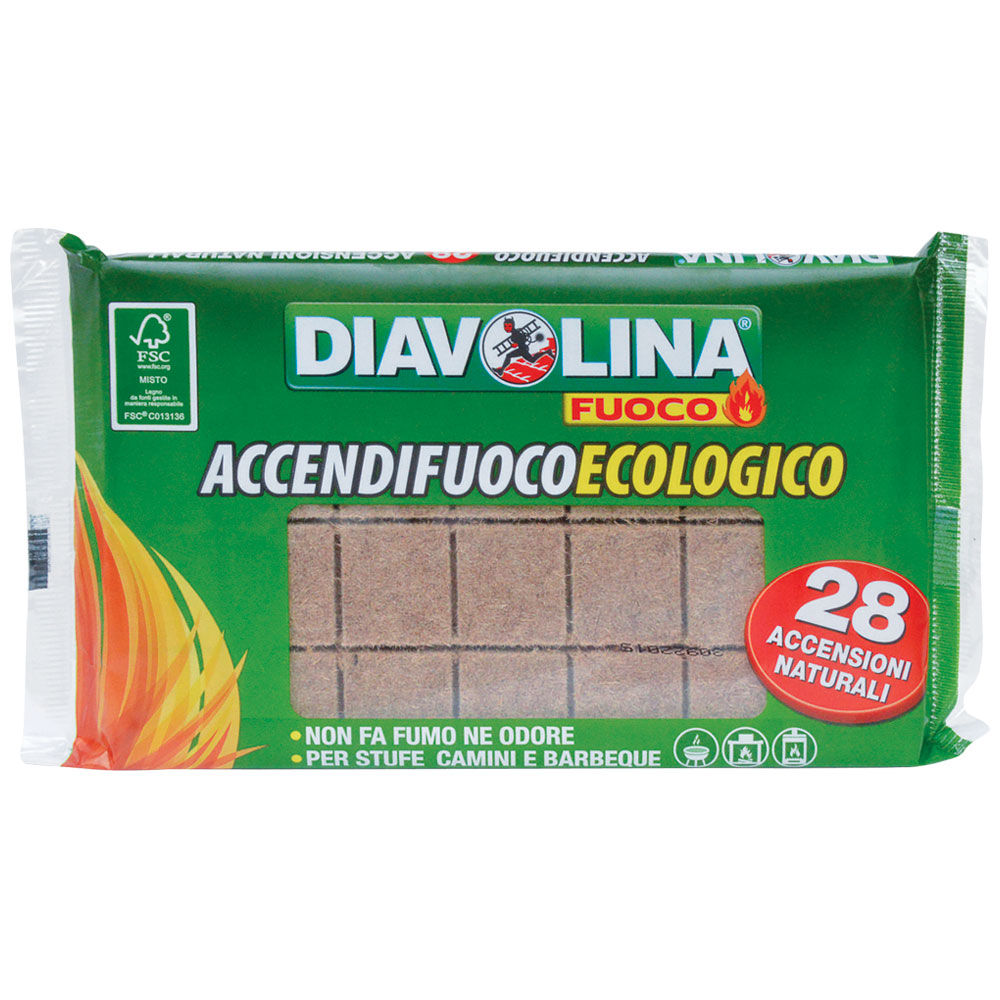 Diavolina accendifuoco ecologico 28 accensioni
